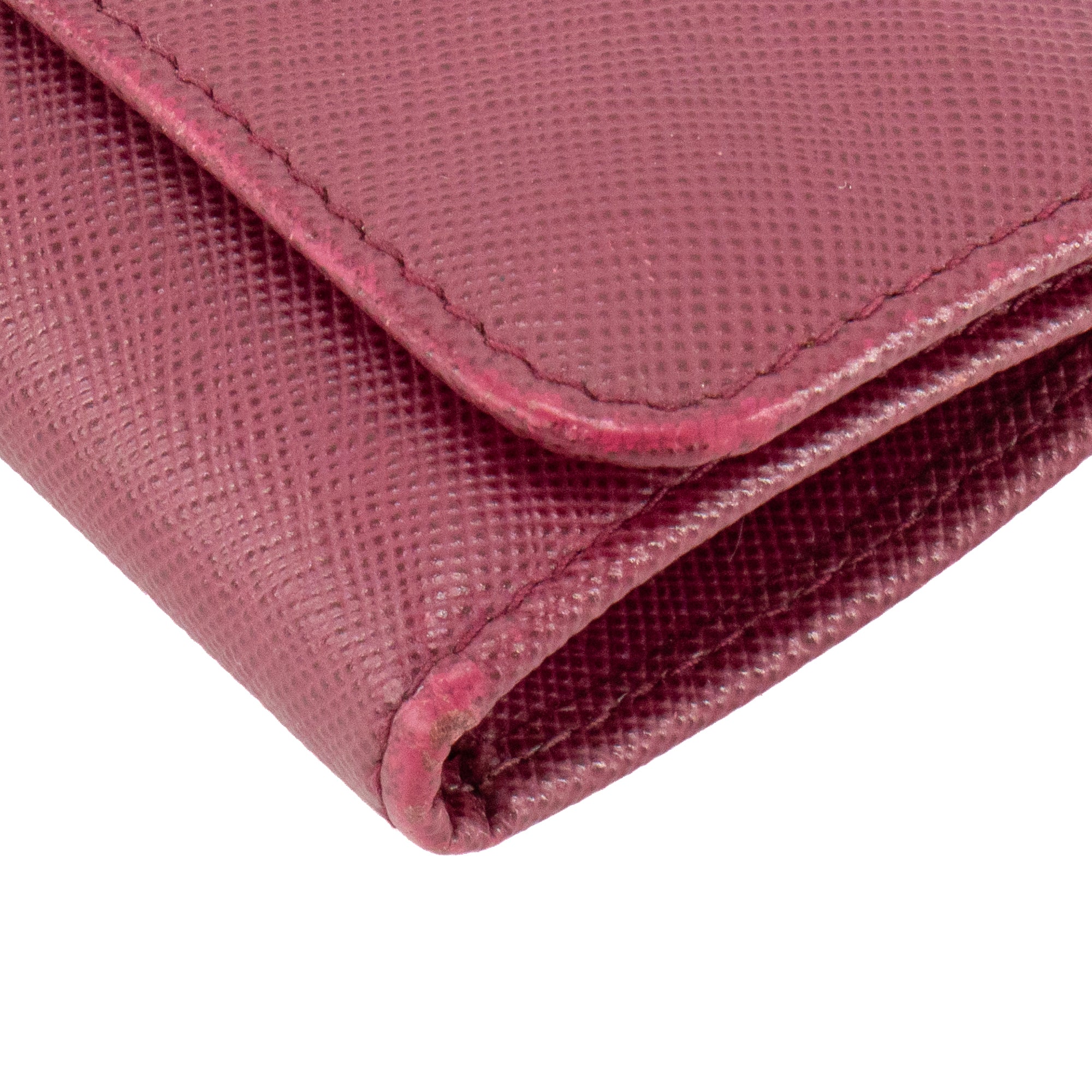 PRADA - Pochette clés Prada en cuir saffiano violet