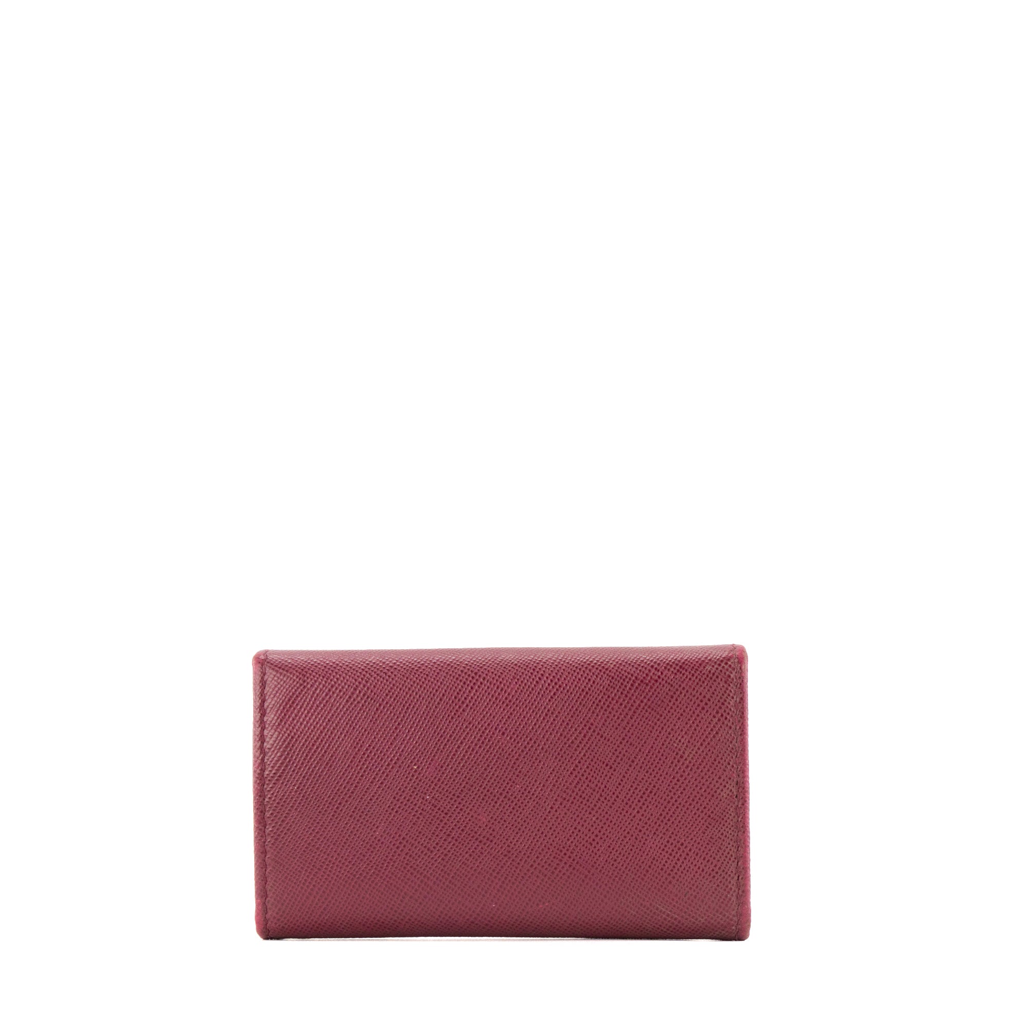 PRADA - Pochette clés Prada en cuir saffiano violet