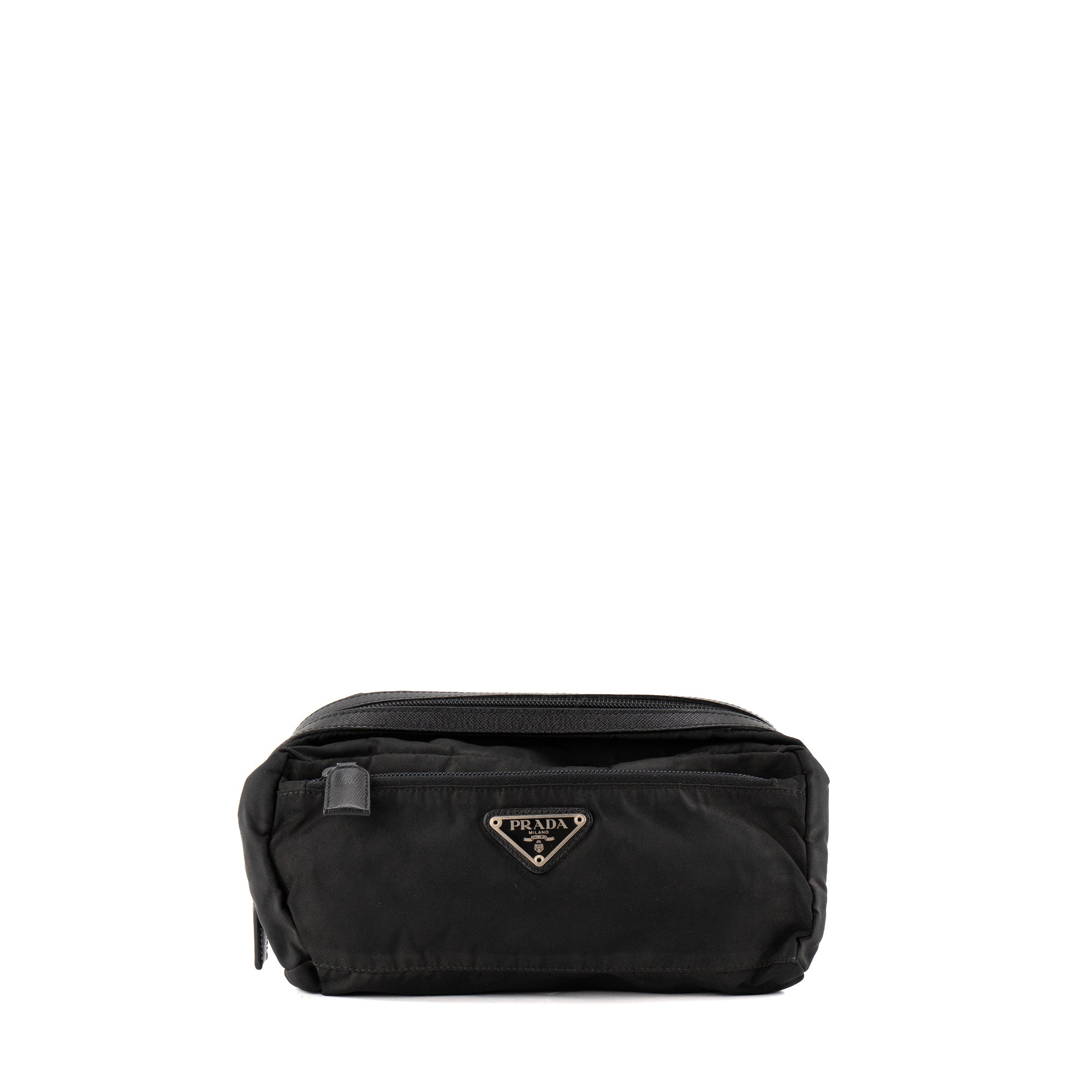 PRADA - Pochette en Re-Nylon Prada et noir saffiano