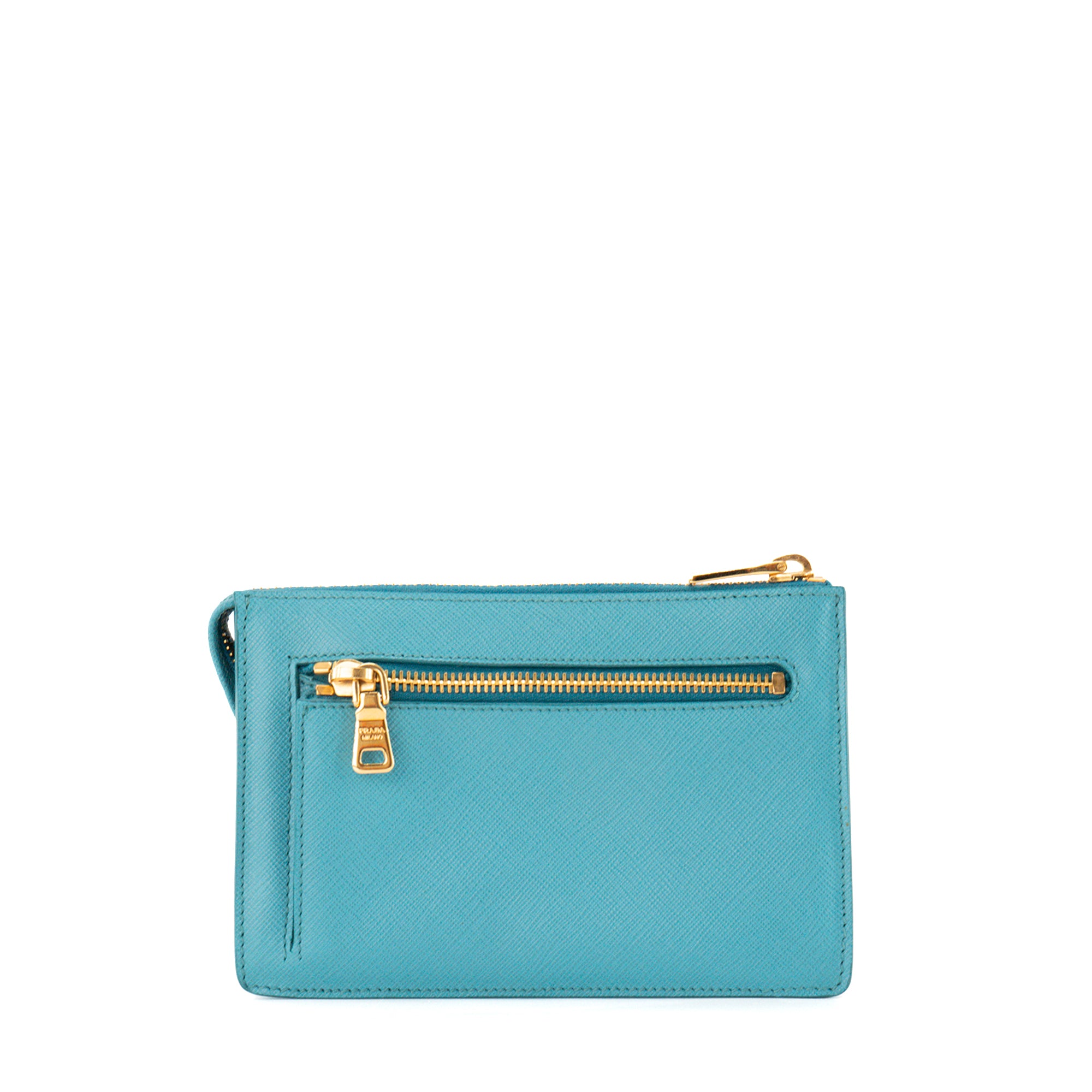 PRADA - Prada Mini Pouch in Blue Grained Leather