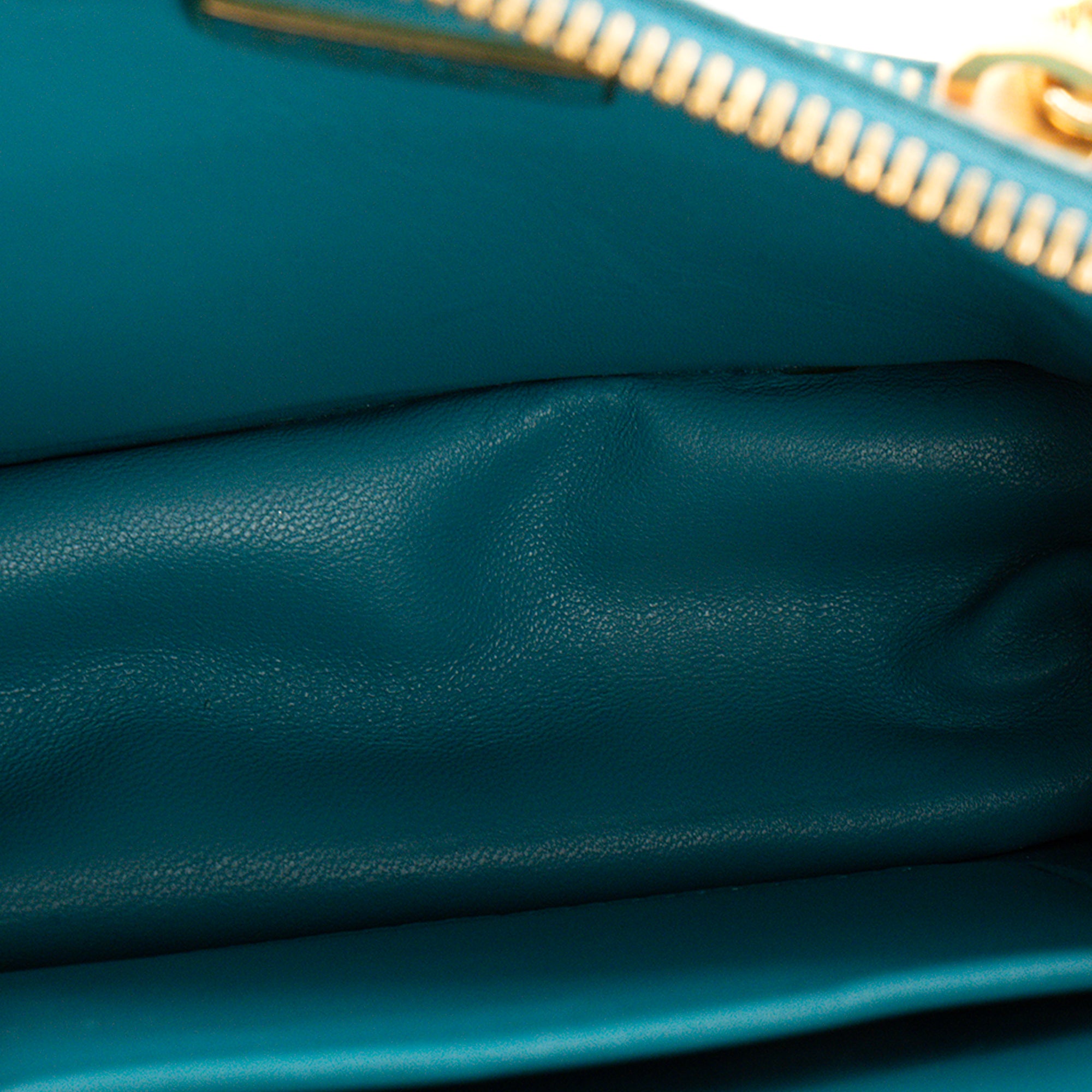 PRADA - Prada Mini Pouch in Blue Grained Leather