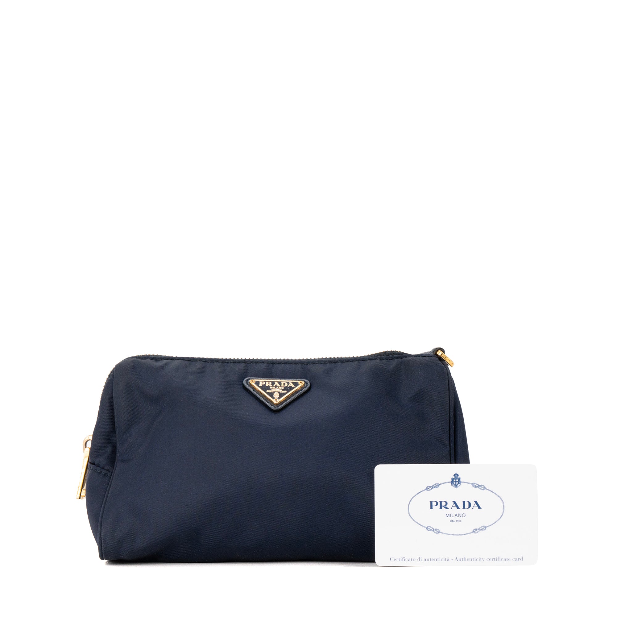 PRADA - Pochette Prada en nylon bleu marine