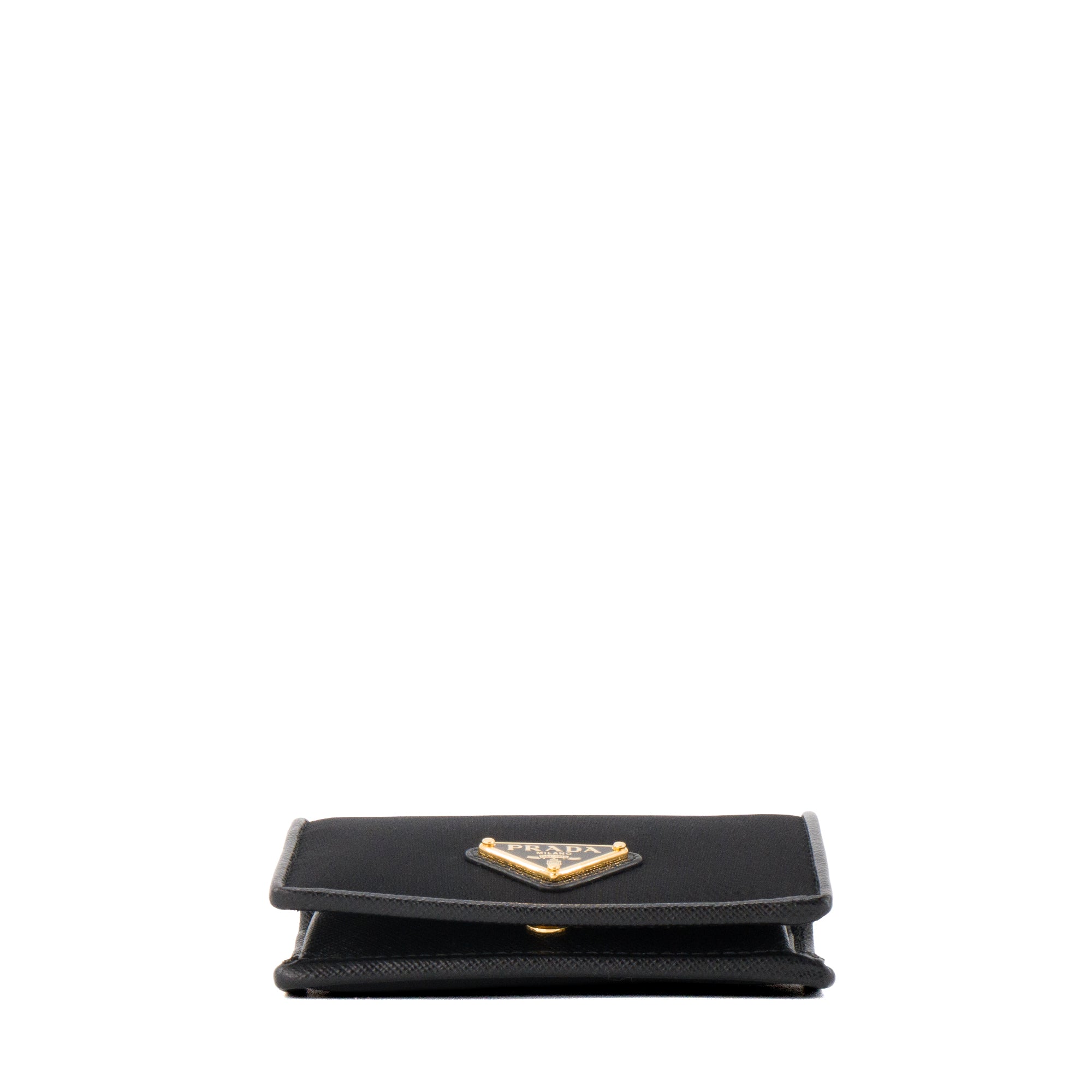 PRADA - Portefeuille Tessuto Prada en re-nylon et cuir grainé noir