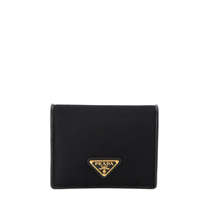 PRADA - Portefeuille Tessuto Prada en re-nylon et cuir grainé noir