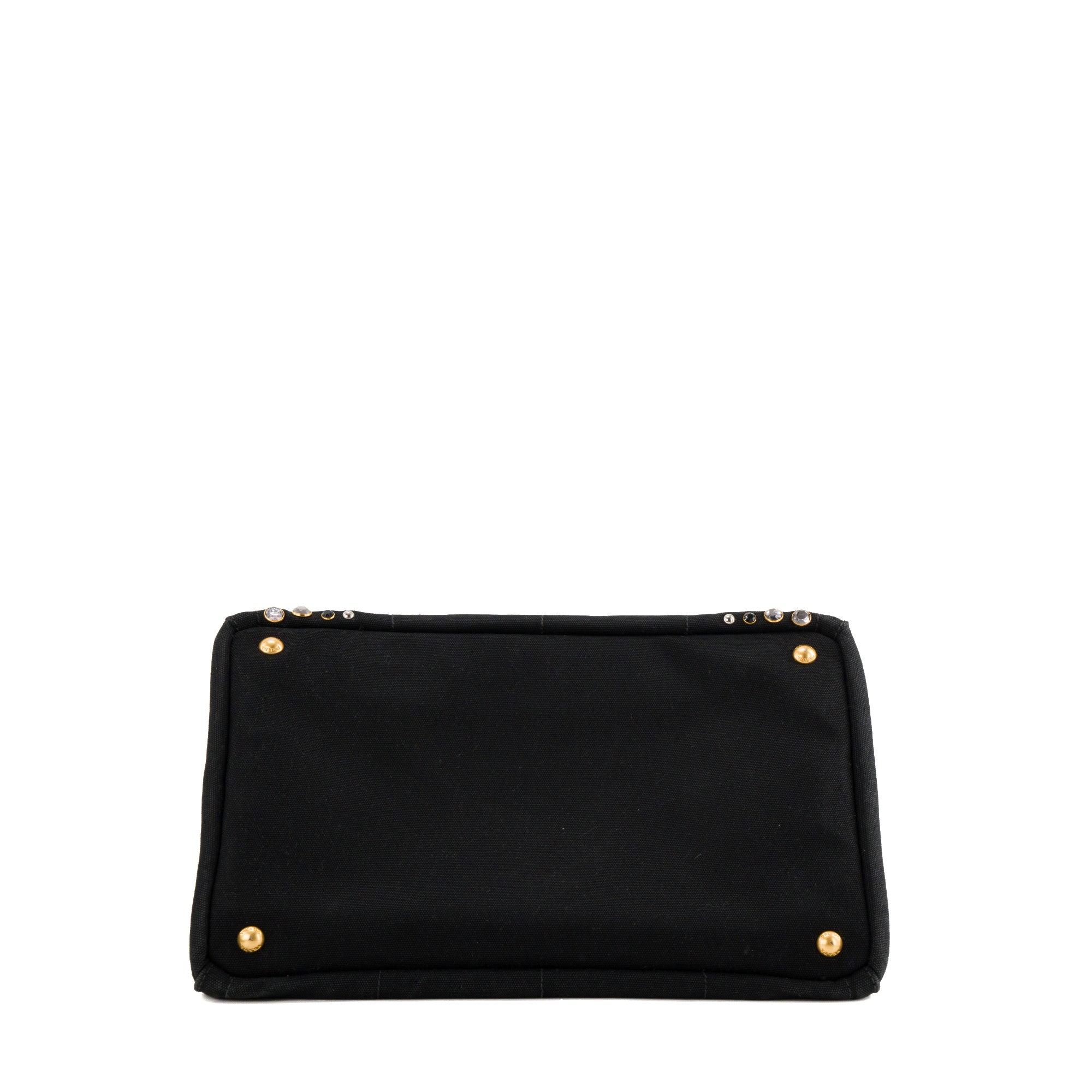 PRADA - Sac à bandoulière Canapa GM Prada en denim noir et strass gris