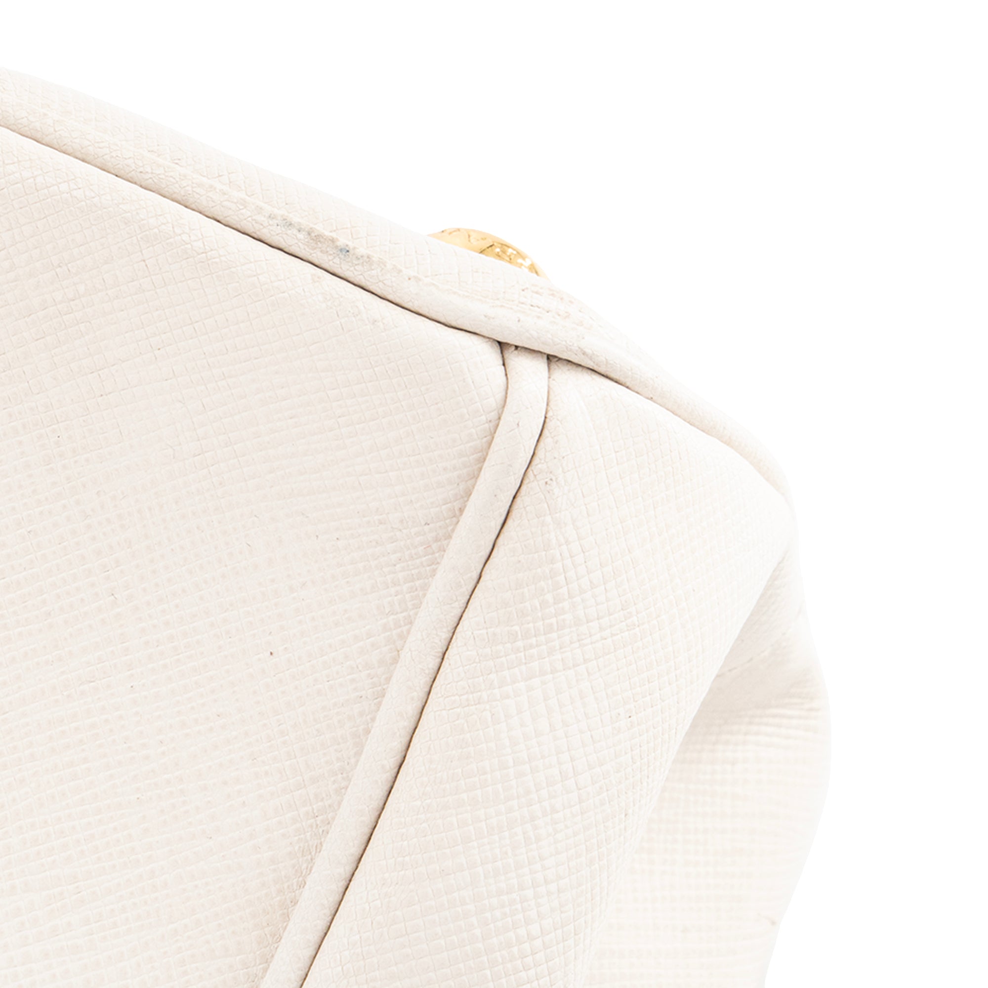 PRADA - Sac à bandoulière Galleria Prada en cuir grainé blanc