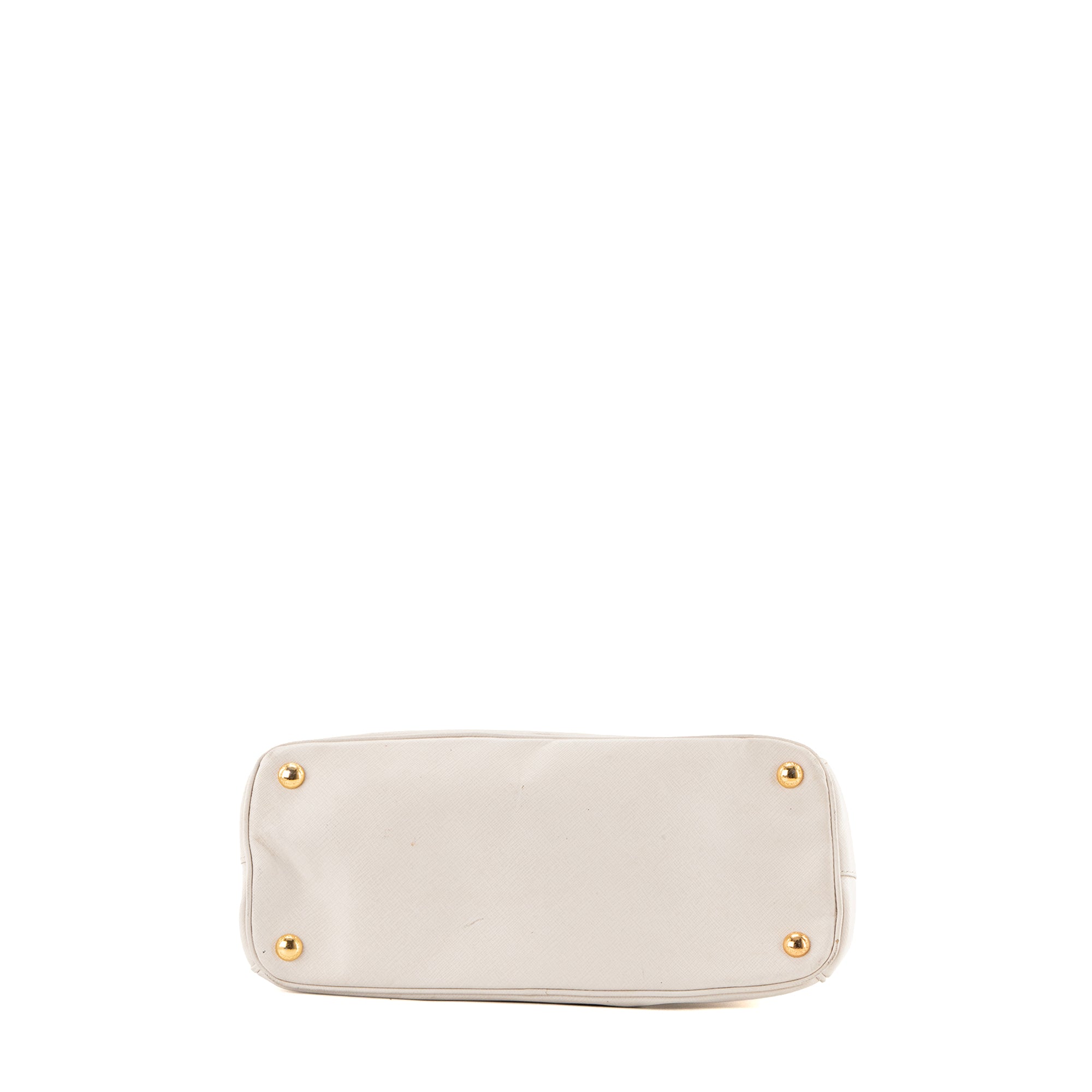 PRADA - Sac à bandoulière Galleria Prada en cuir grainé blanc