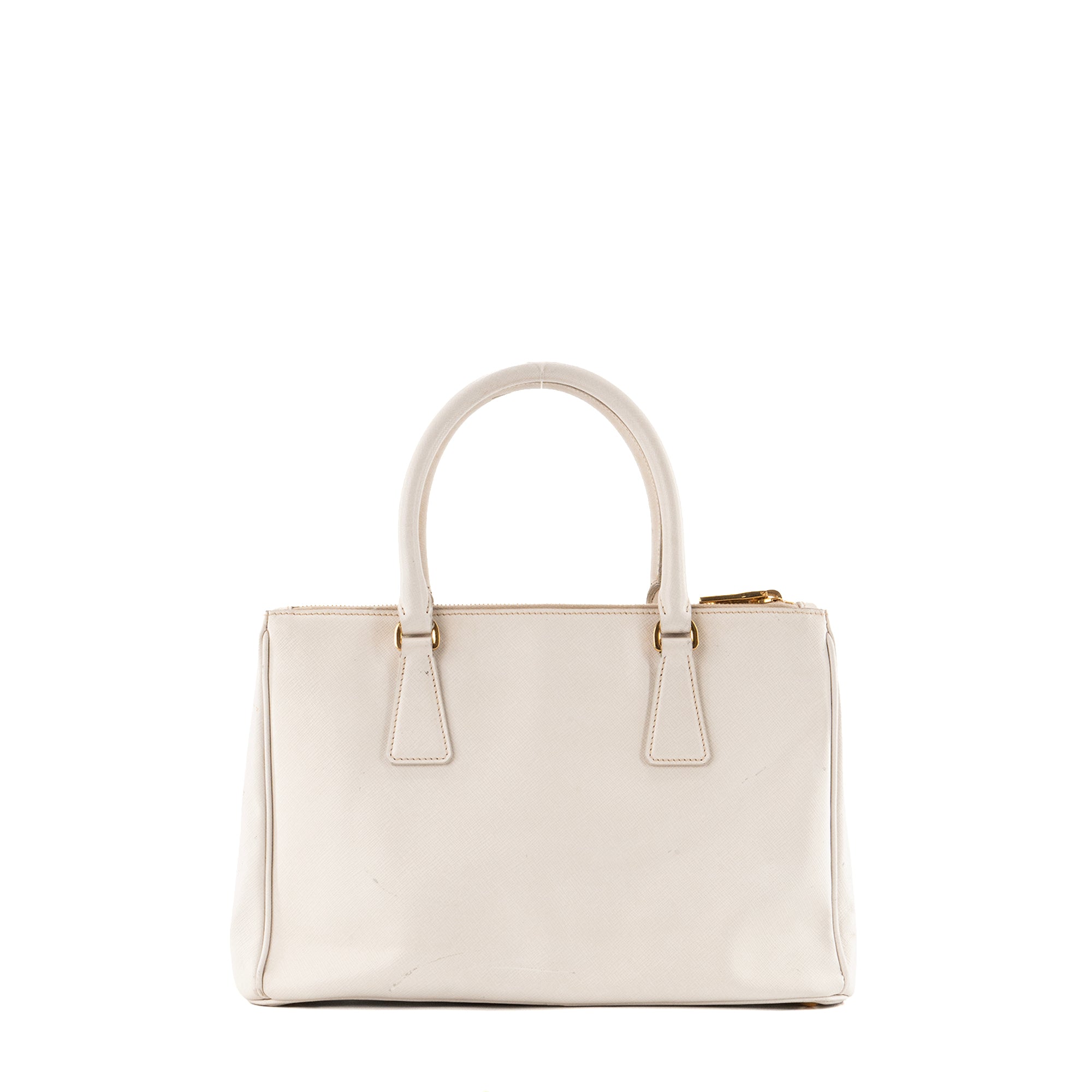 PRADA - Sac à bandoulière Galleria Prada en cuir grainé blanc