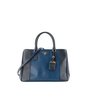 PRADA - Sac à bandoulière Galleria Prada en cuir grainé bleu