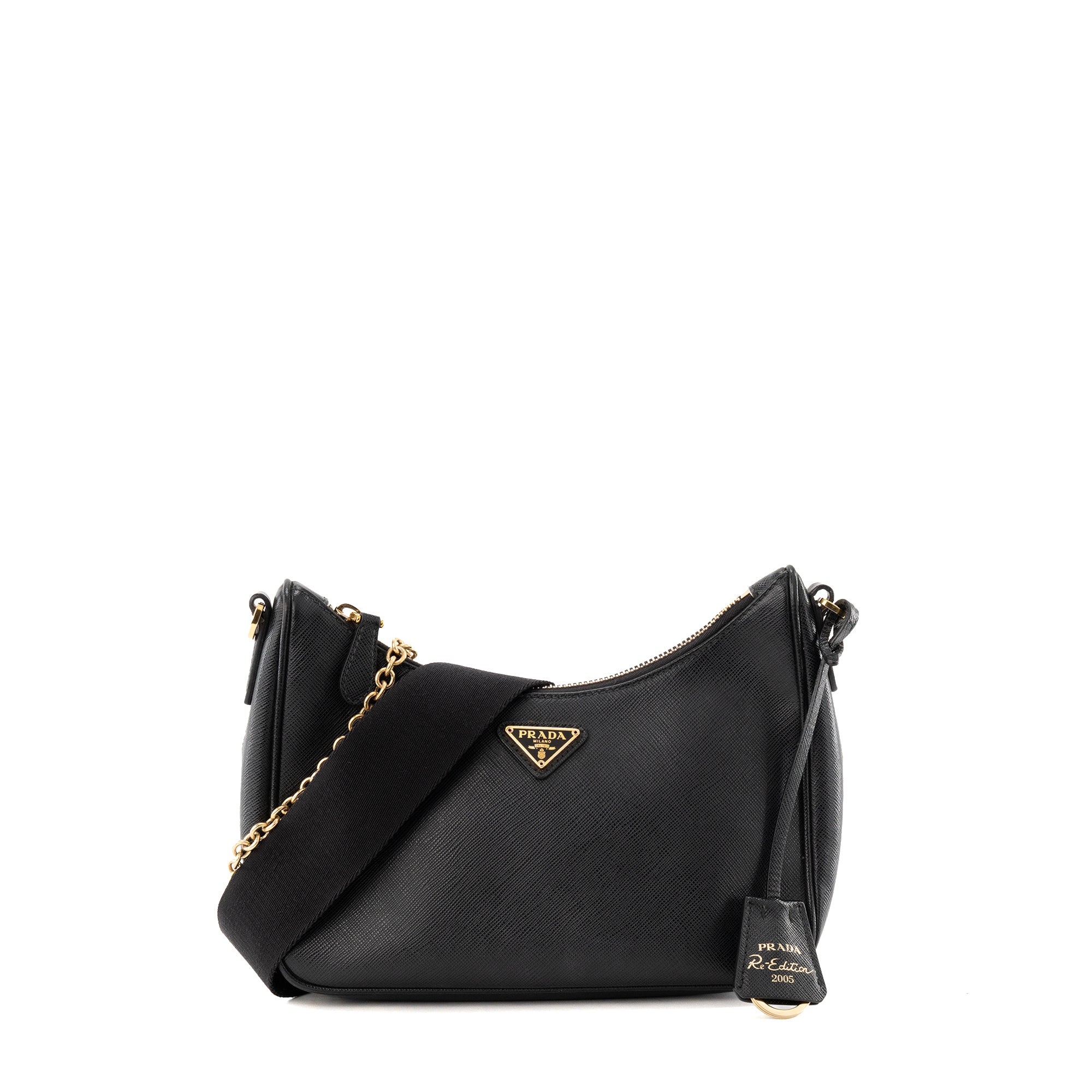 PRADA - Sac à bandoulière Re-Edition 2005 Prada en cuir saffiano noir