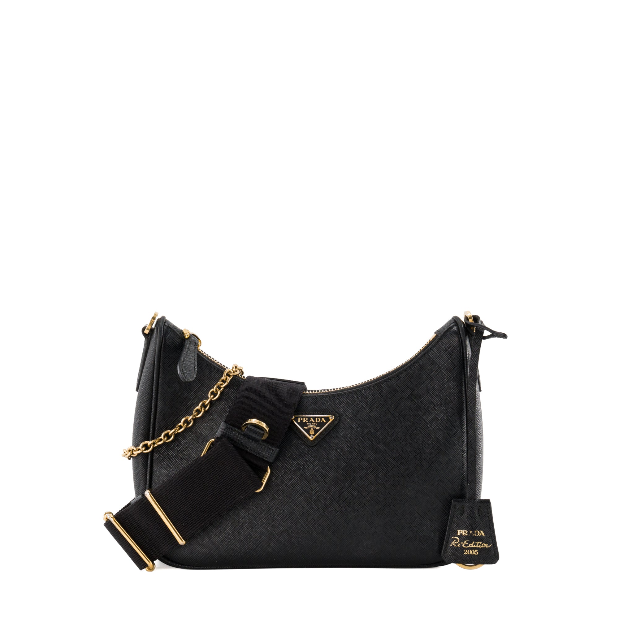PRADA - Sac à bandoulière Re-Edition 2005 Prada en cuir saffiano noir