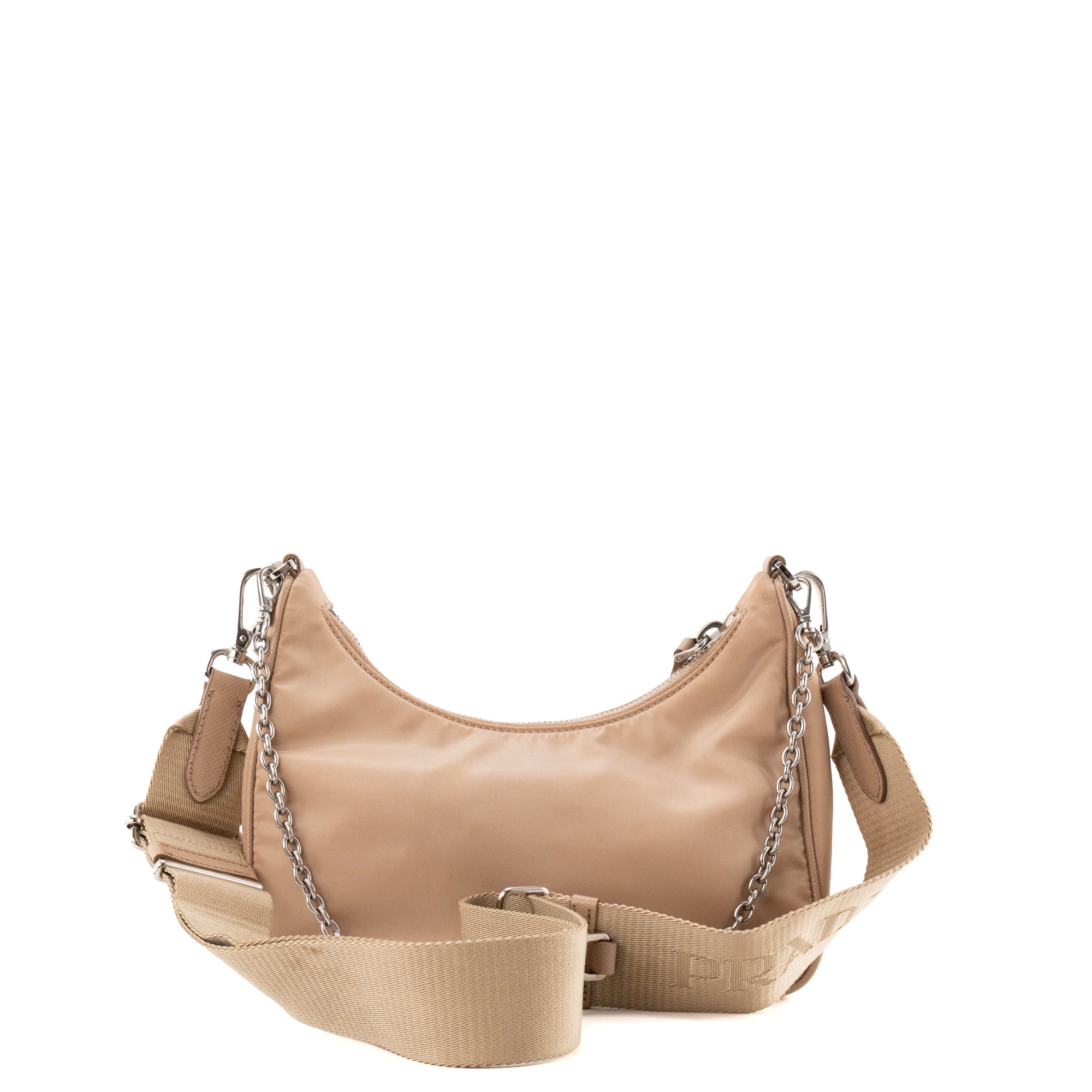 PRADA - Sac à bandoulière Ré-Édition 2005 Prada en re-nylon et cuir saffiano beige