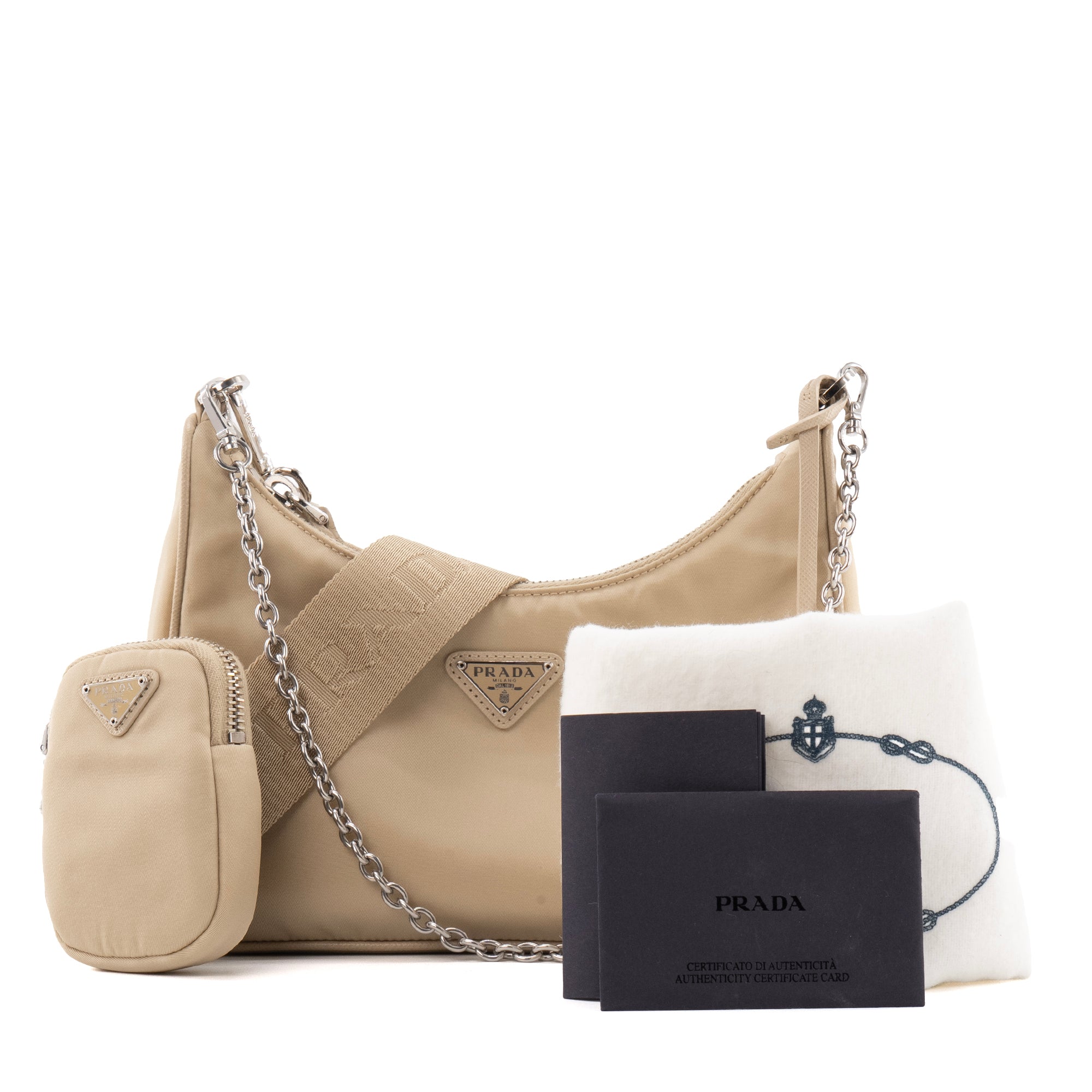 PRADA - Sac à bandoulière Re-Edition 2005 Prada en re-nylon beige