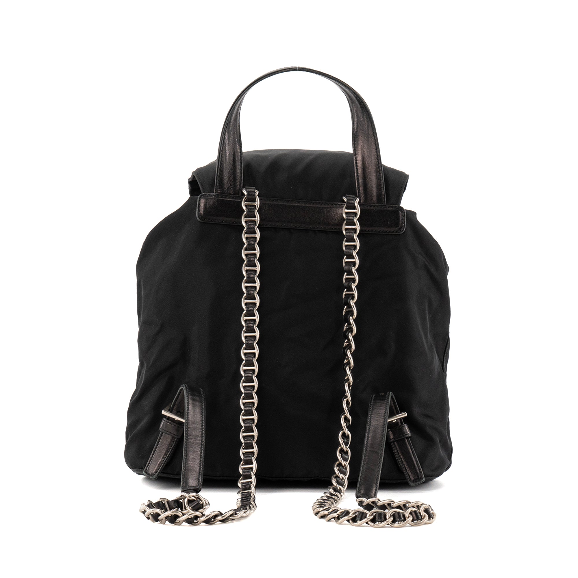 PRADA - Sac à dos En Re-Nylon PM Prada en nylon et cuir lisse noir