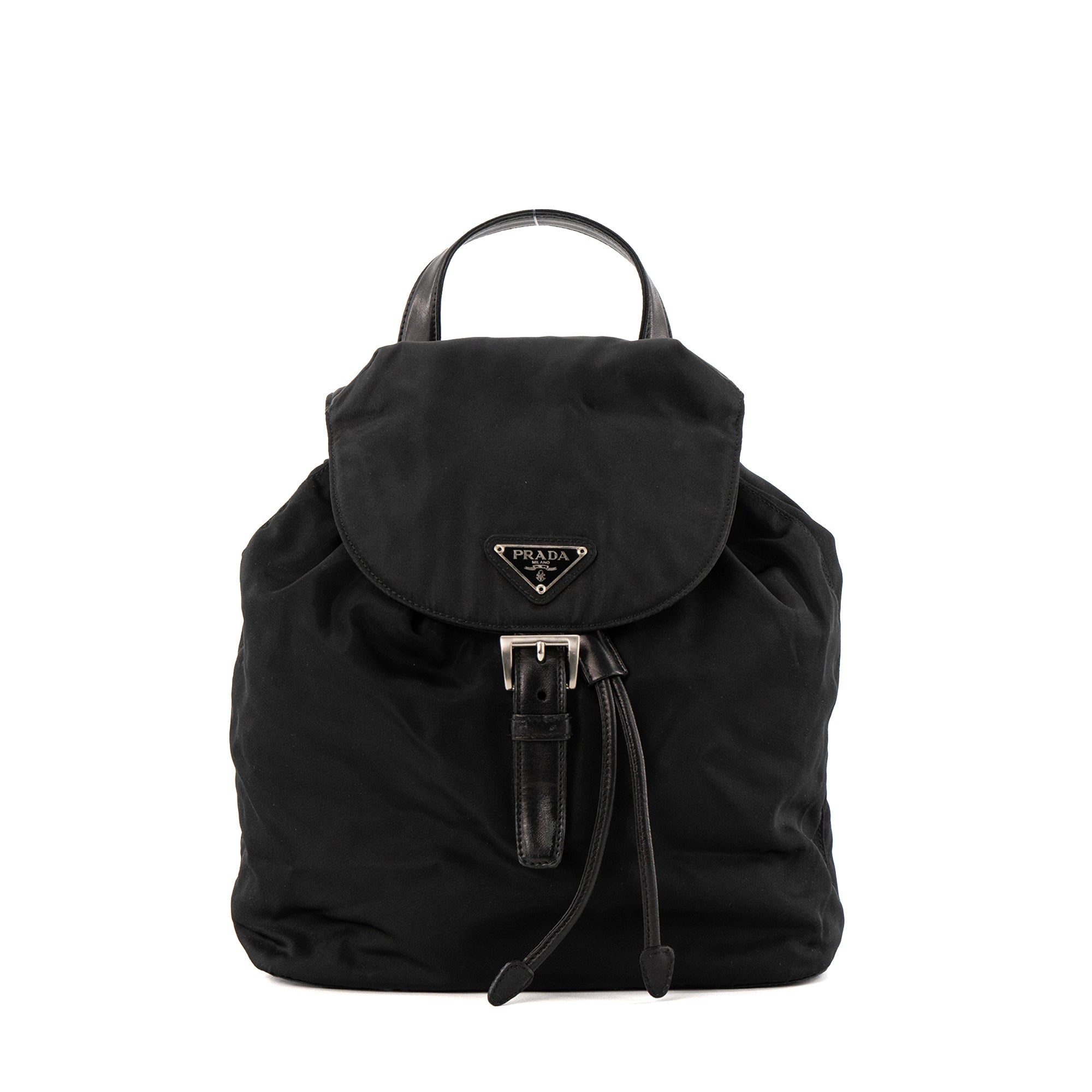 PRADA - Sac à dos En Re-Nylon PM Prada en nylon et cuir lisse noir