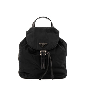 PRADA - Sac à dos En Re-Nylon PM Prada en nylon et cuir lisse noir