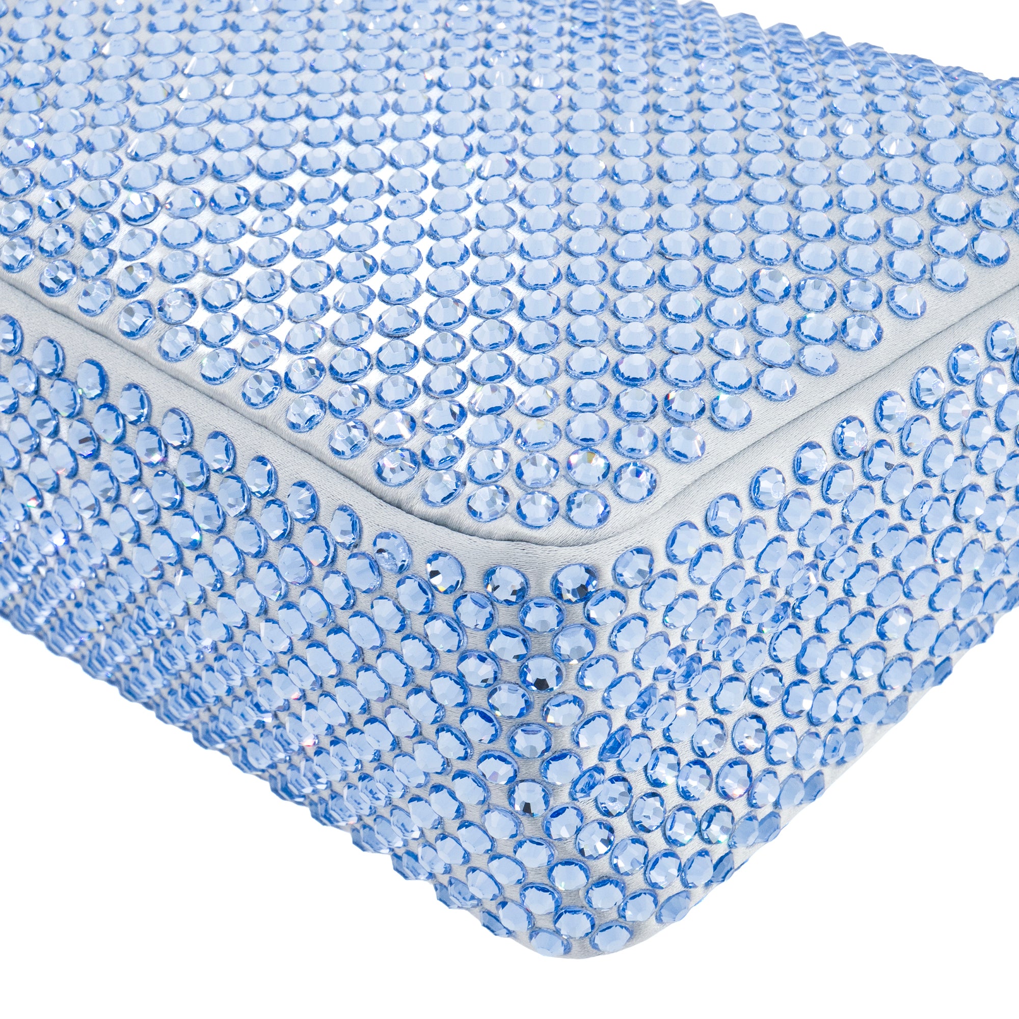 PRADA - Sac à épaule Re-Edition 2000 Prada en satin et cristaux bleu édition limitée