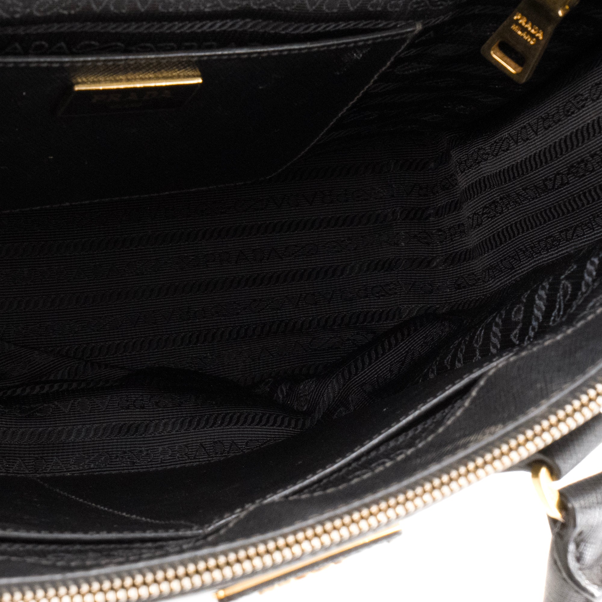 PRADA - Sac à main Galleria Prada en cuir grainé noir