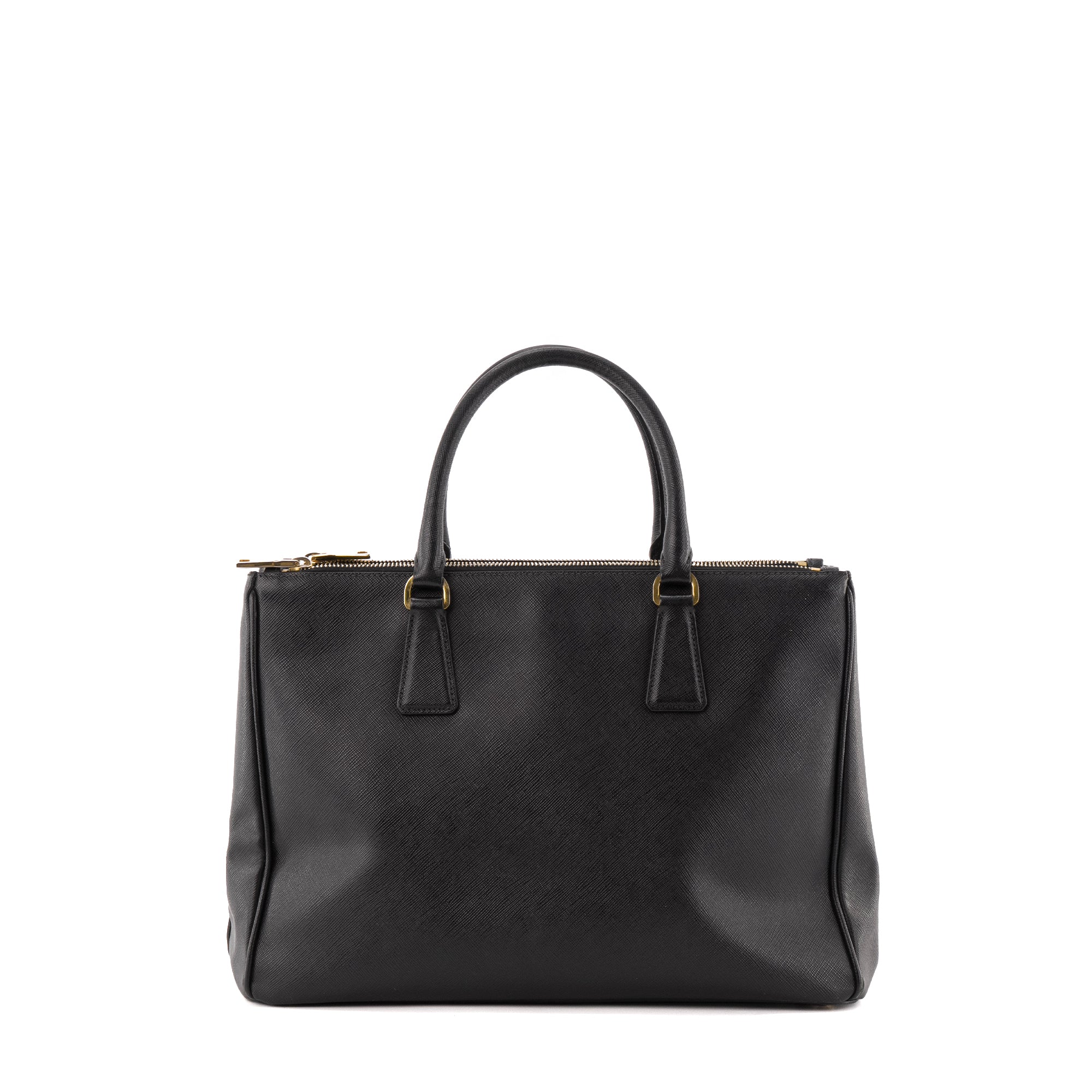 PRADA - Sac à main Galleria Prada en cuir grainé noir