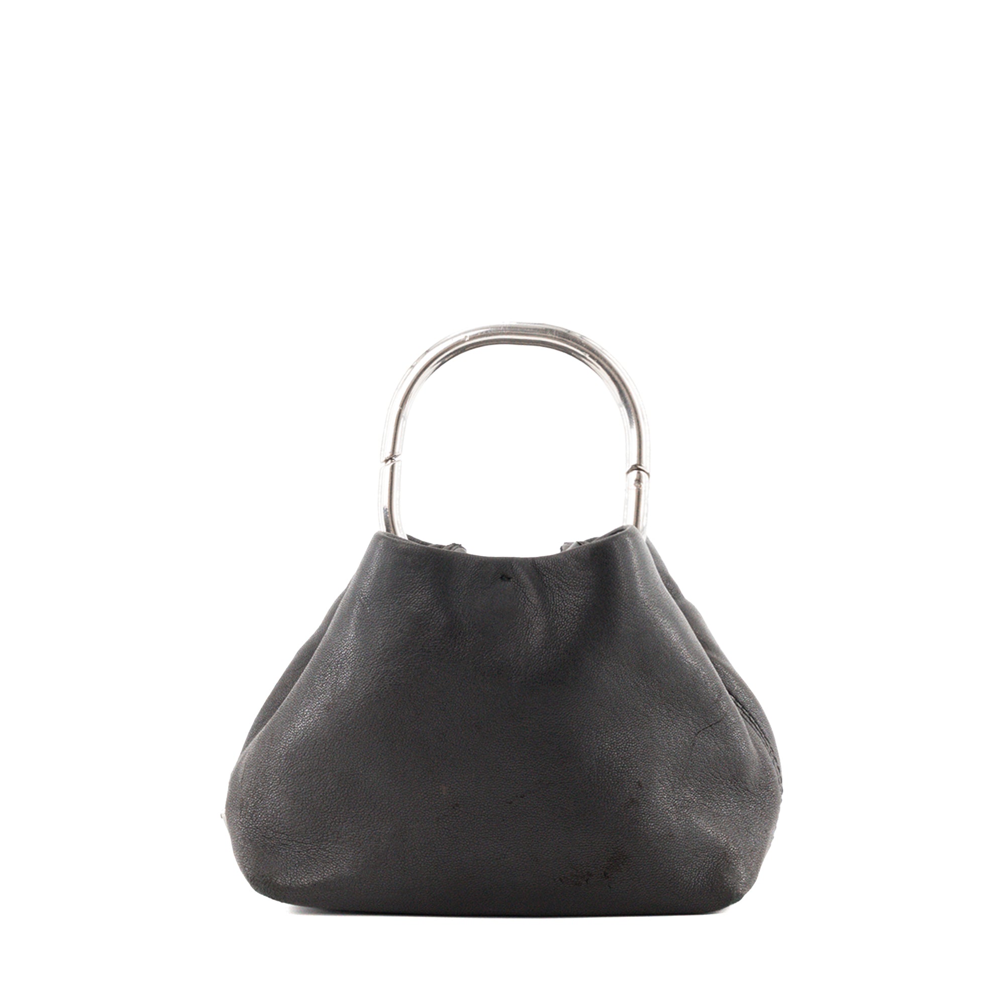 PRADA - Sac à main Nappa Ring Mini Prada en cuir lisse noir