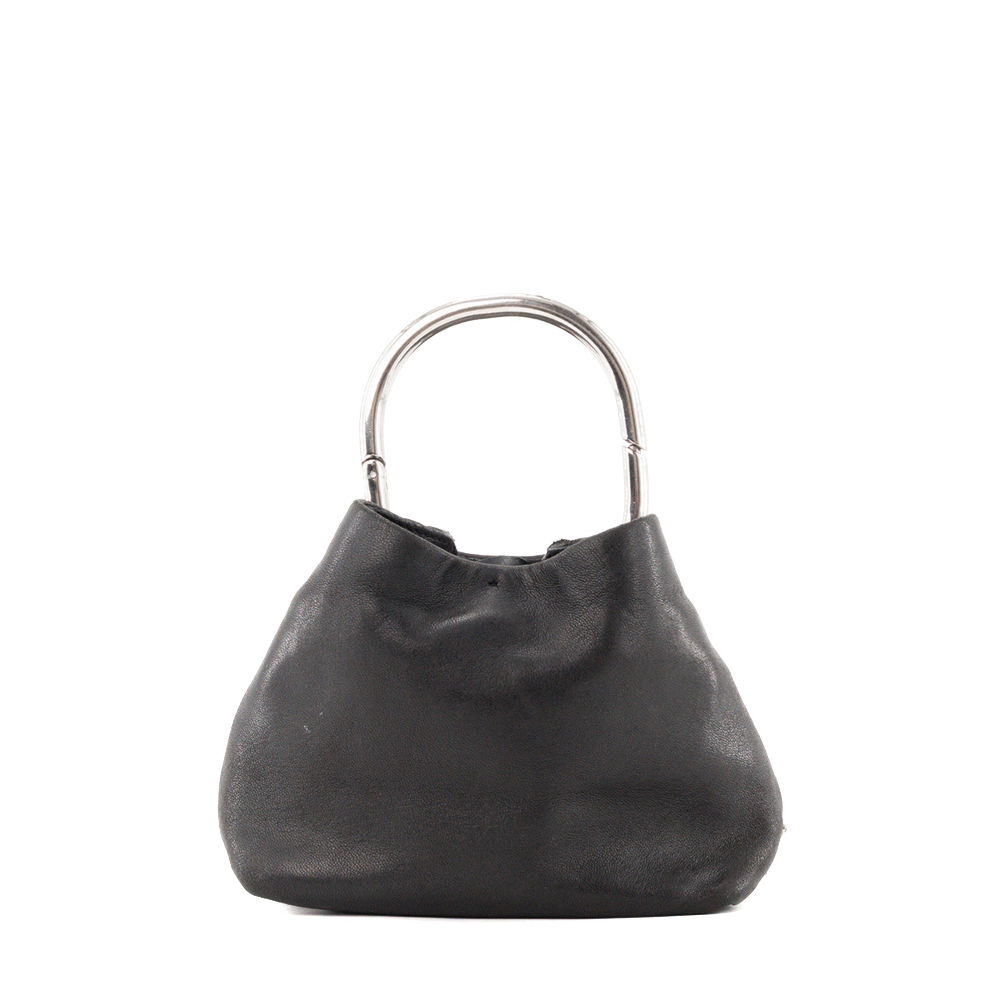 PRADA - Sac à main Nappa Ring Mini Prada en cuir lisse noir