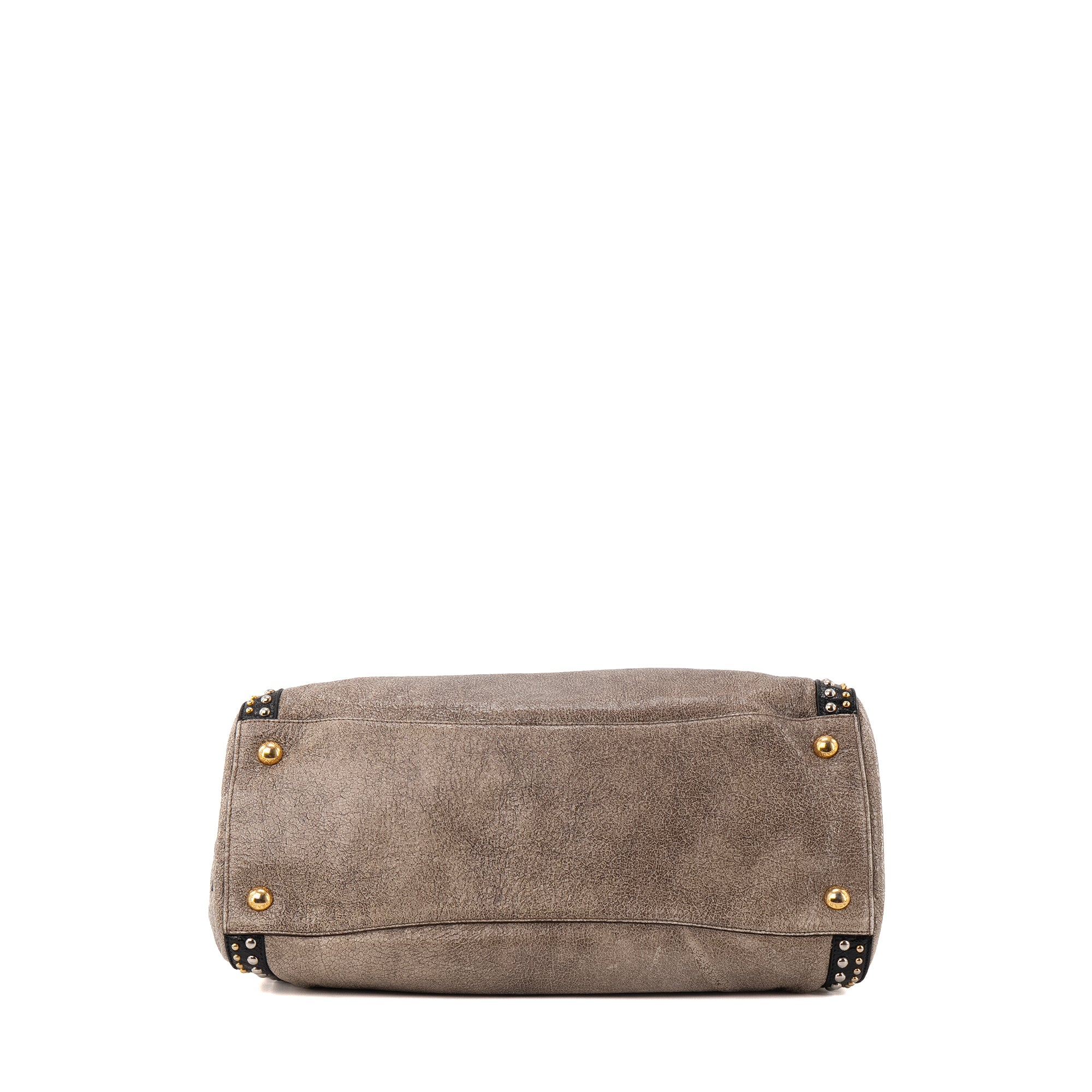 PRADA - Sac à main Prada en cuir effet craquelé marron
