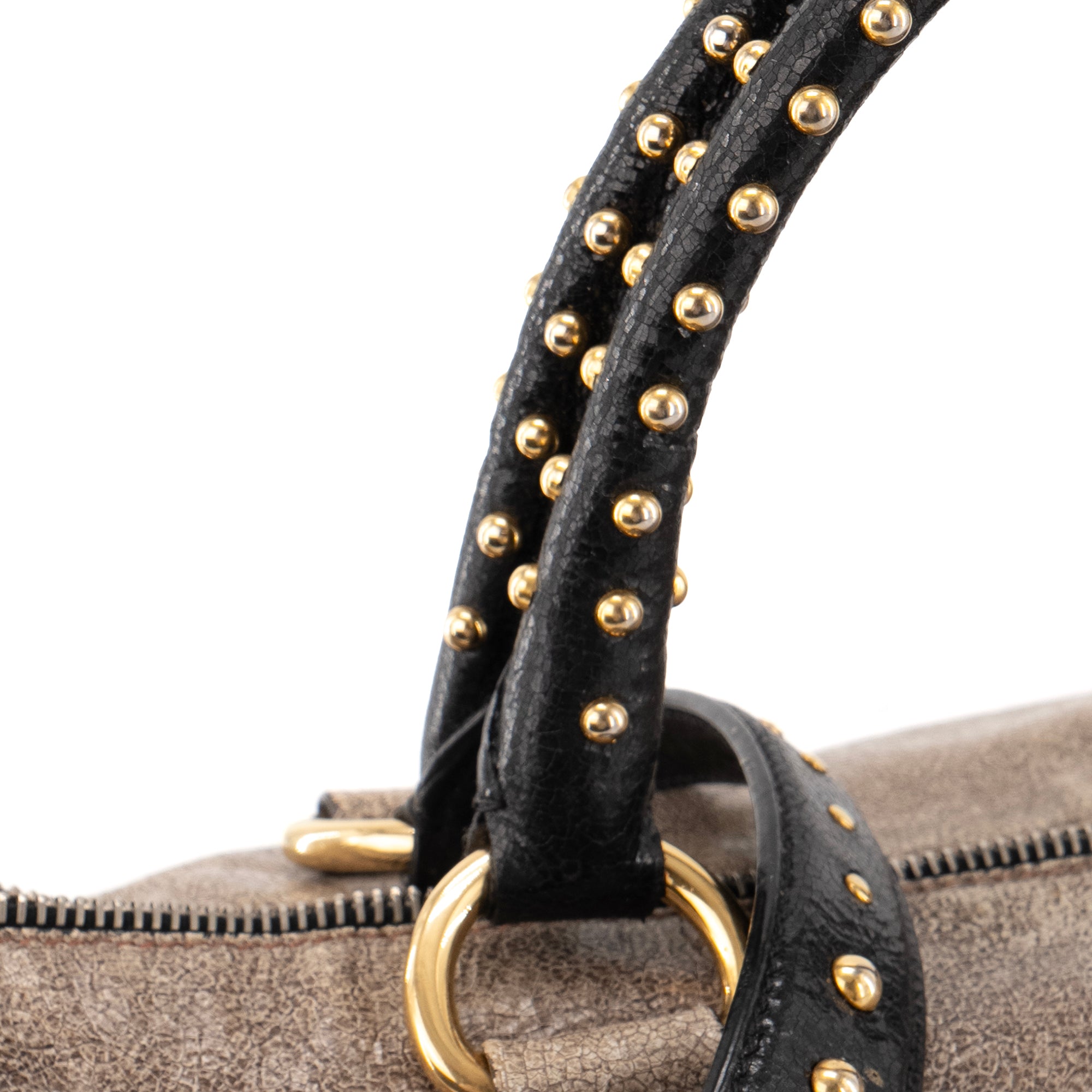 PRADA - Sac à main Prada en cuir effet craquelé marron