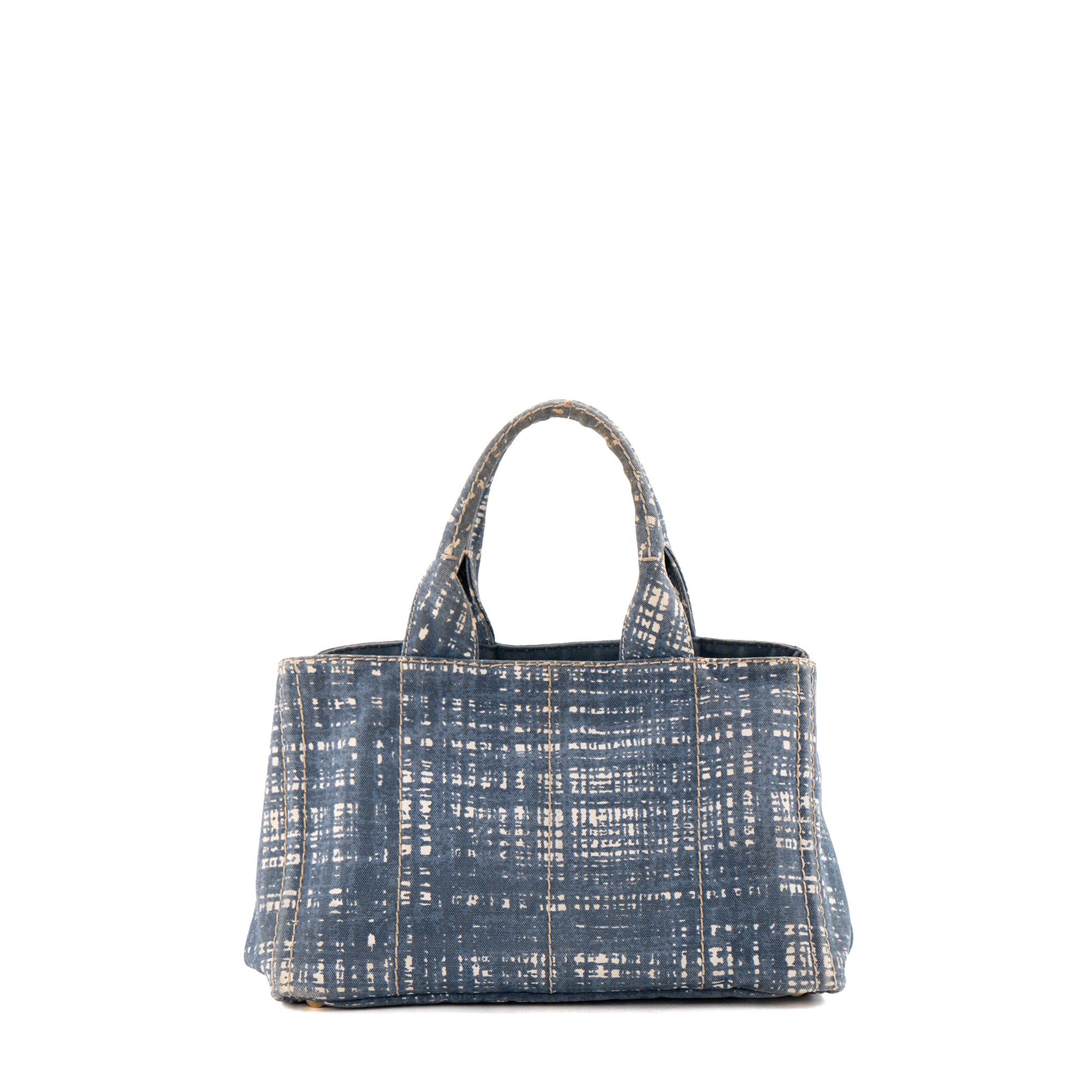 PRADA - Sac Cabas Canapa GM Prada en denim bleu et blanc
