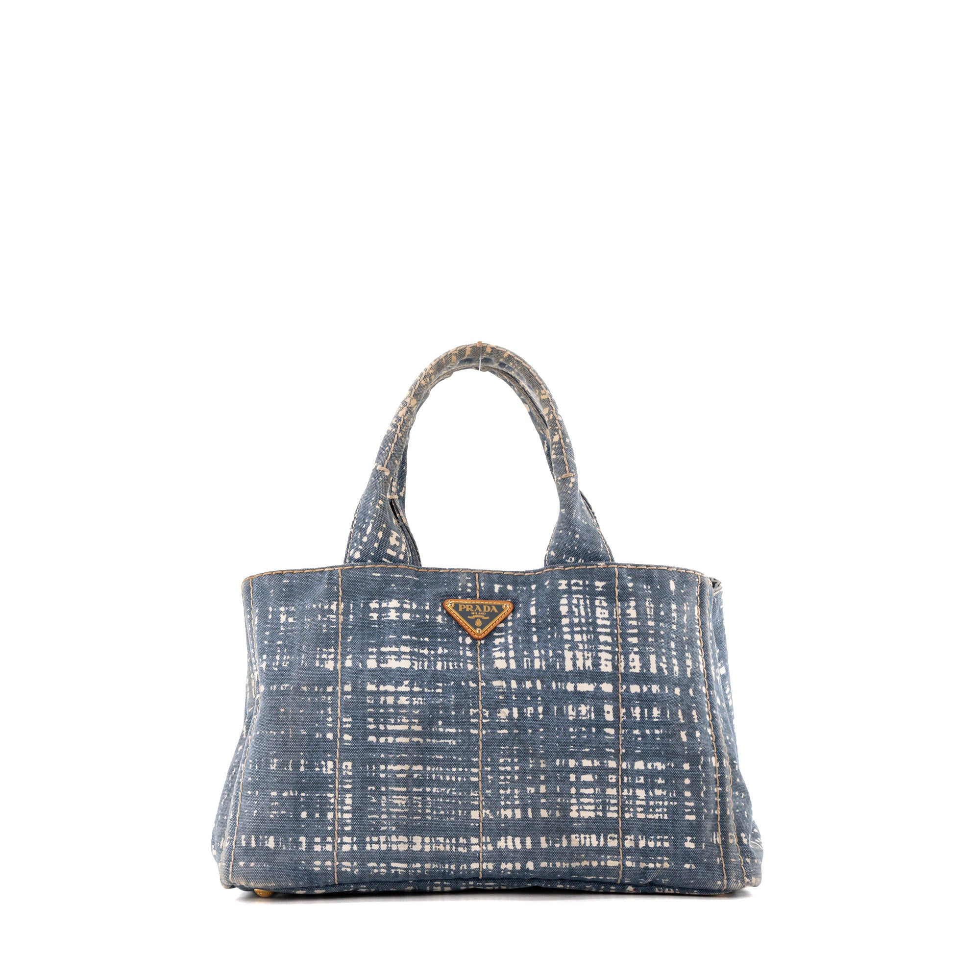 PRADA - Sac Cabas Canapa GM Prada en denim bleu et blanc