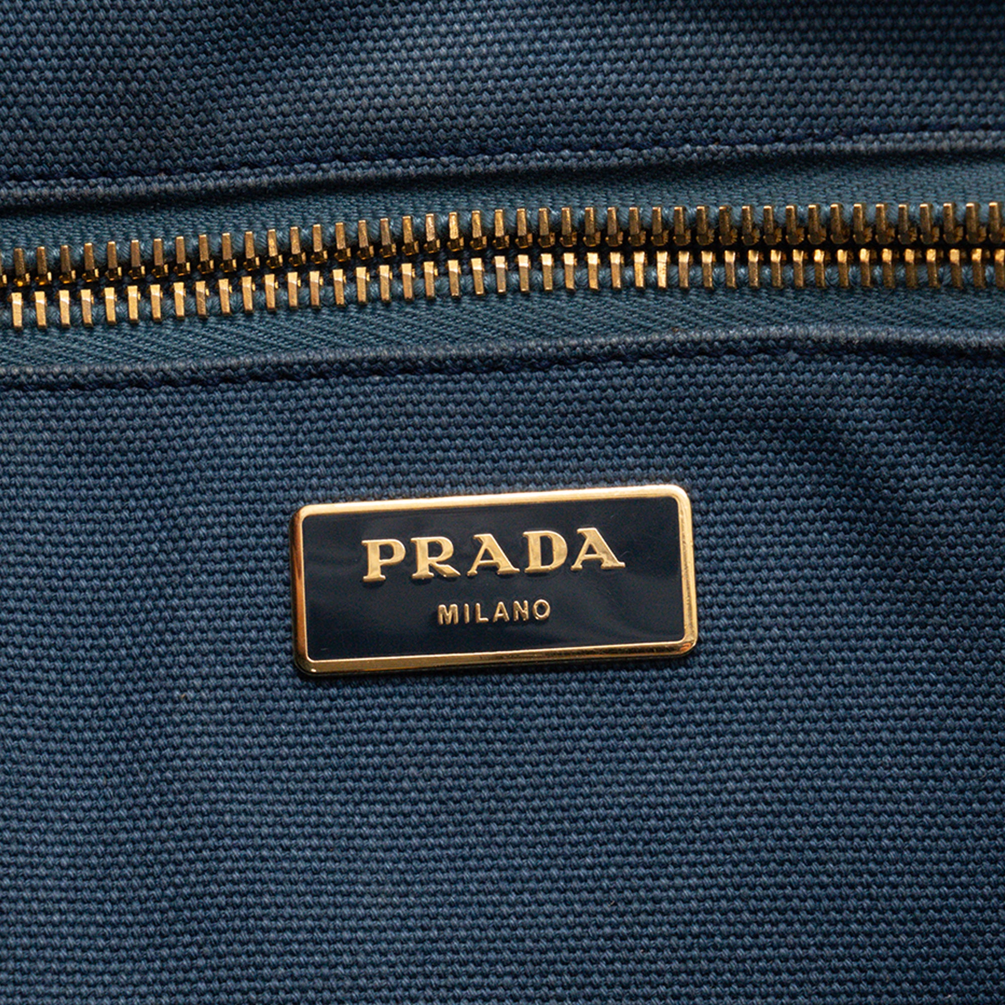 PRADA - Sac Cabas Canapa GM Prada en denim bleu et blanc