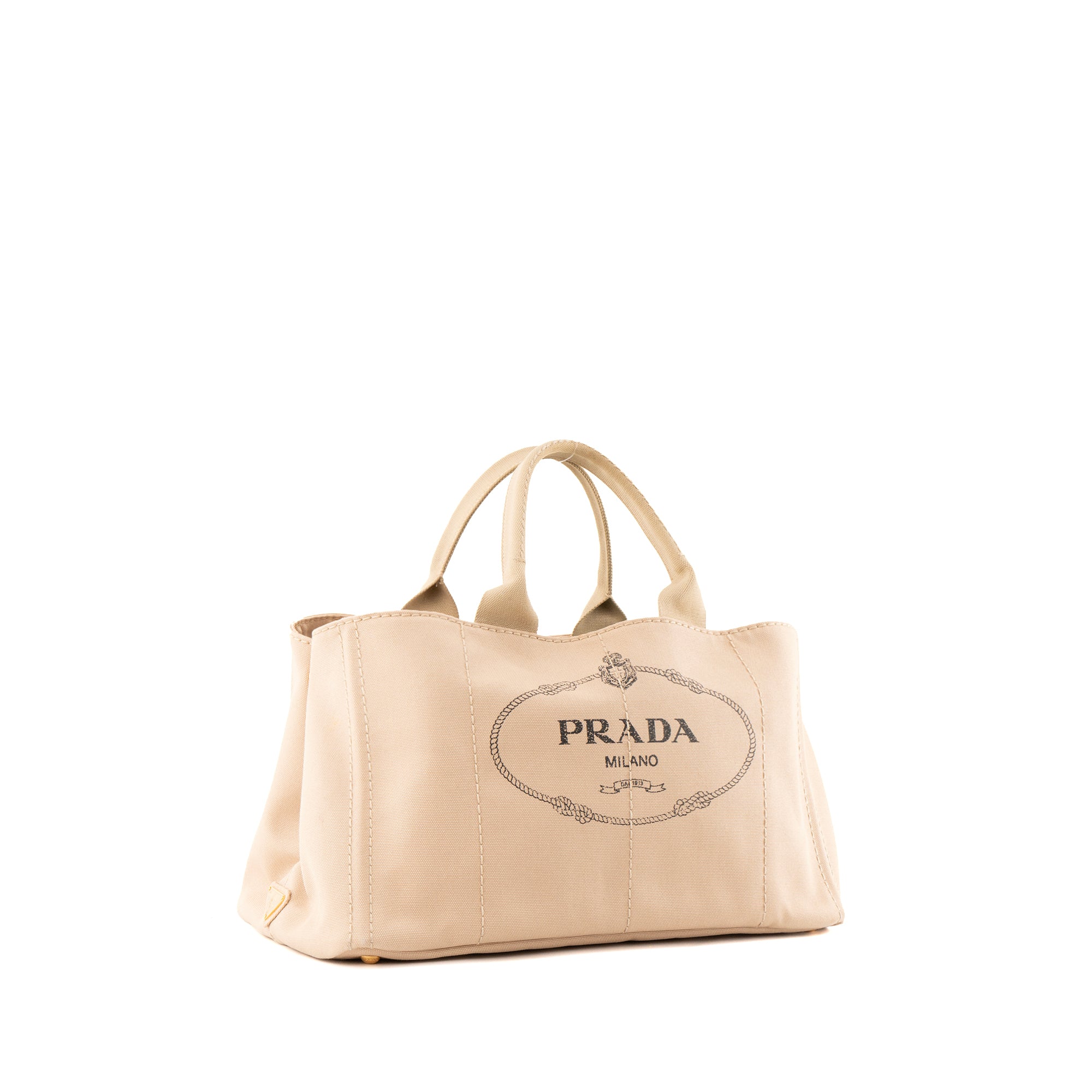 PRADA - Sac Cabas Canapa Large Prada en toile beige