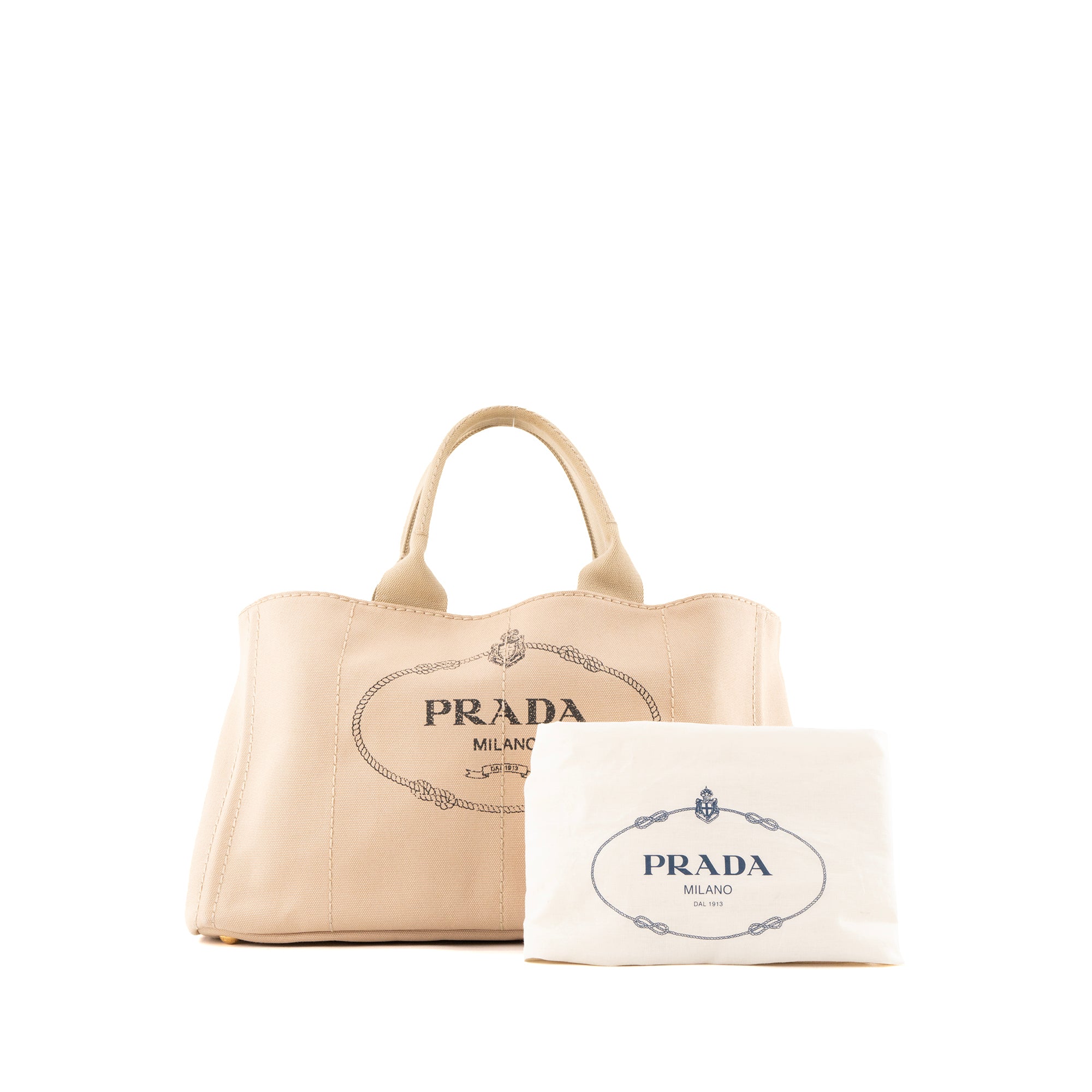 PRADA - Sac Cabas Canapa Large Prada en toile beige