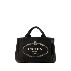 PRADA - Sac Cabas Canapa Mini Prada en denim noir