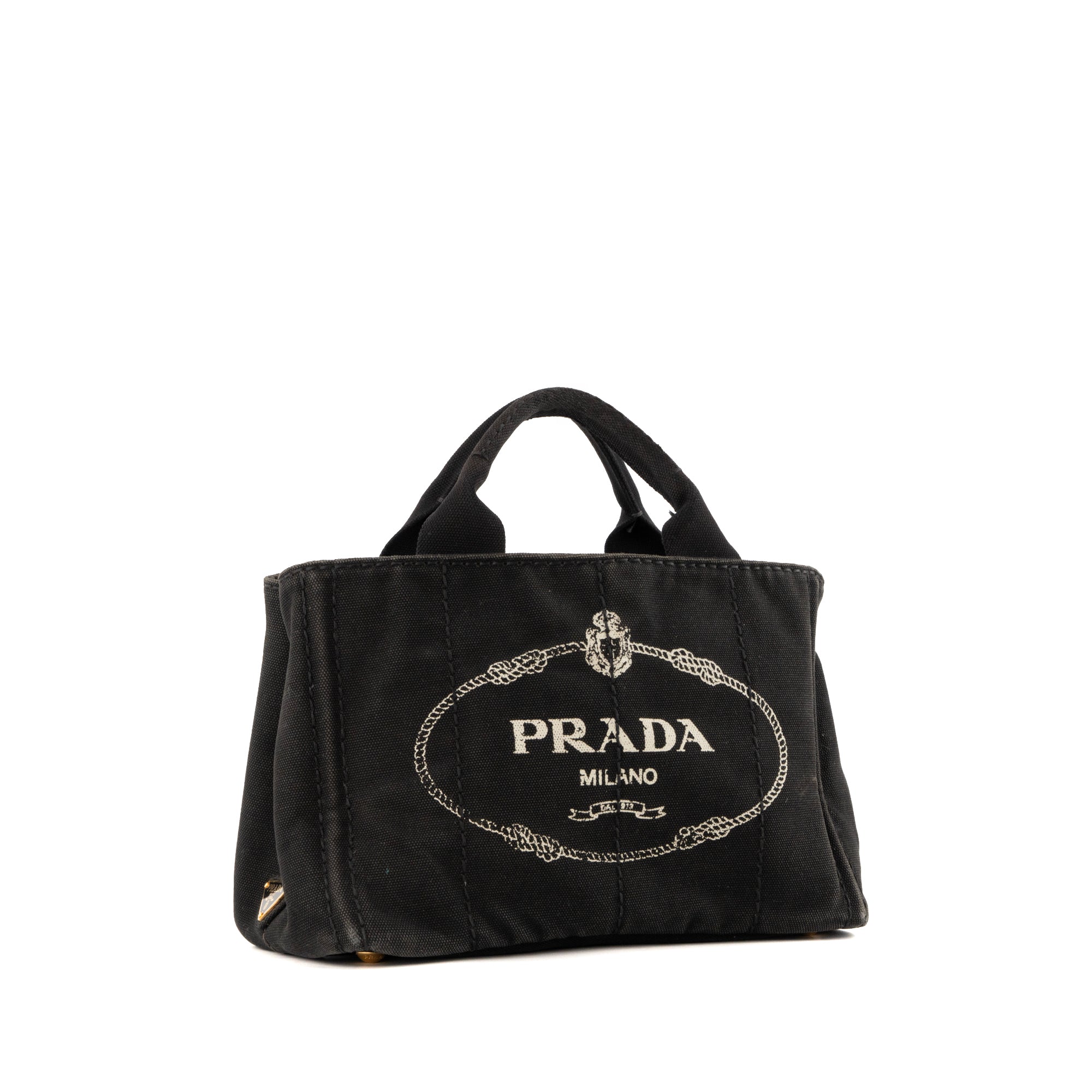 PRADA - Sac Cabas Canapa Mini Prada en denim noir