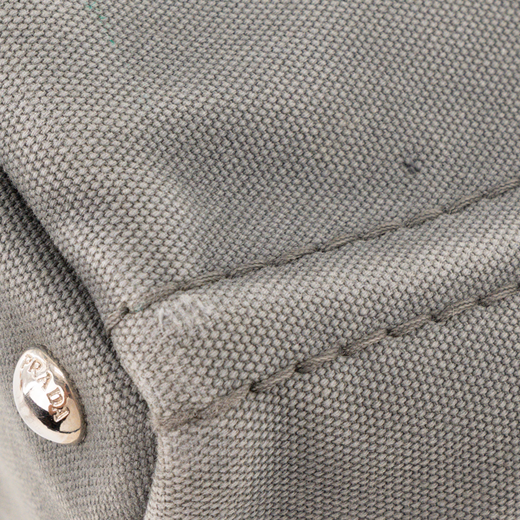 PRADA - Prada Canapa PM Tote Bag in Grey Denim