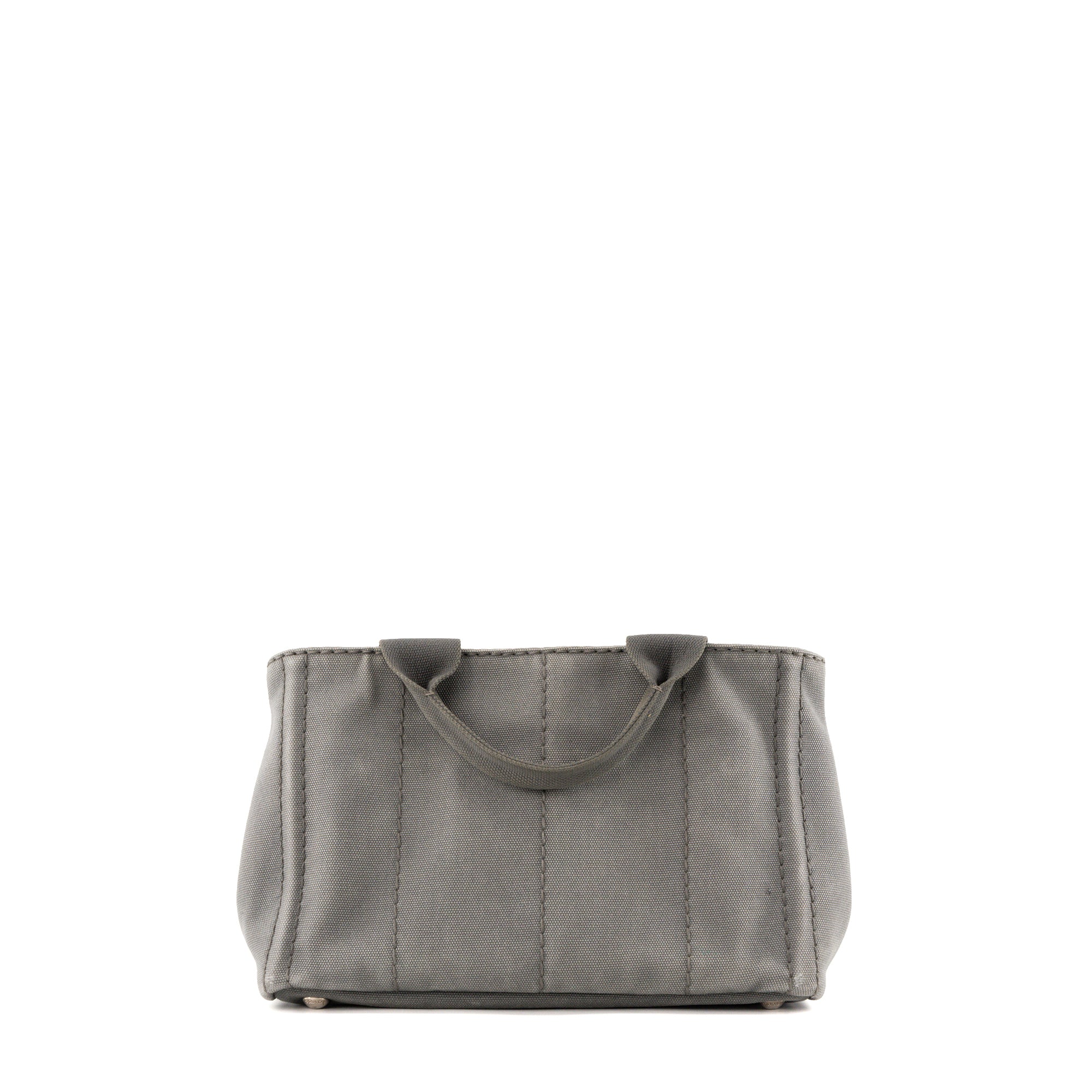 PRADA - Prada Canapa PM Tote Bag in Grey Denim