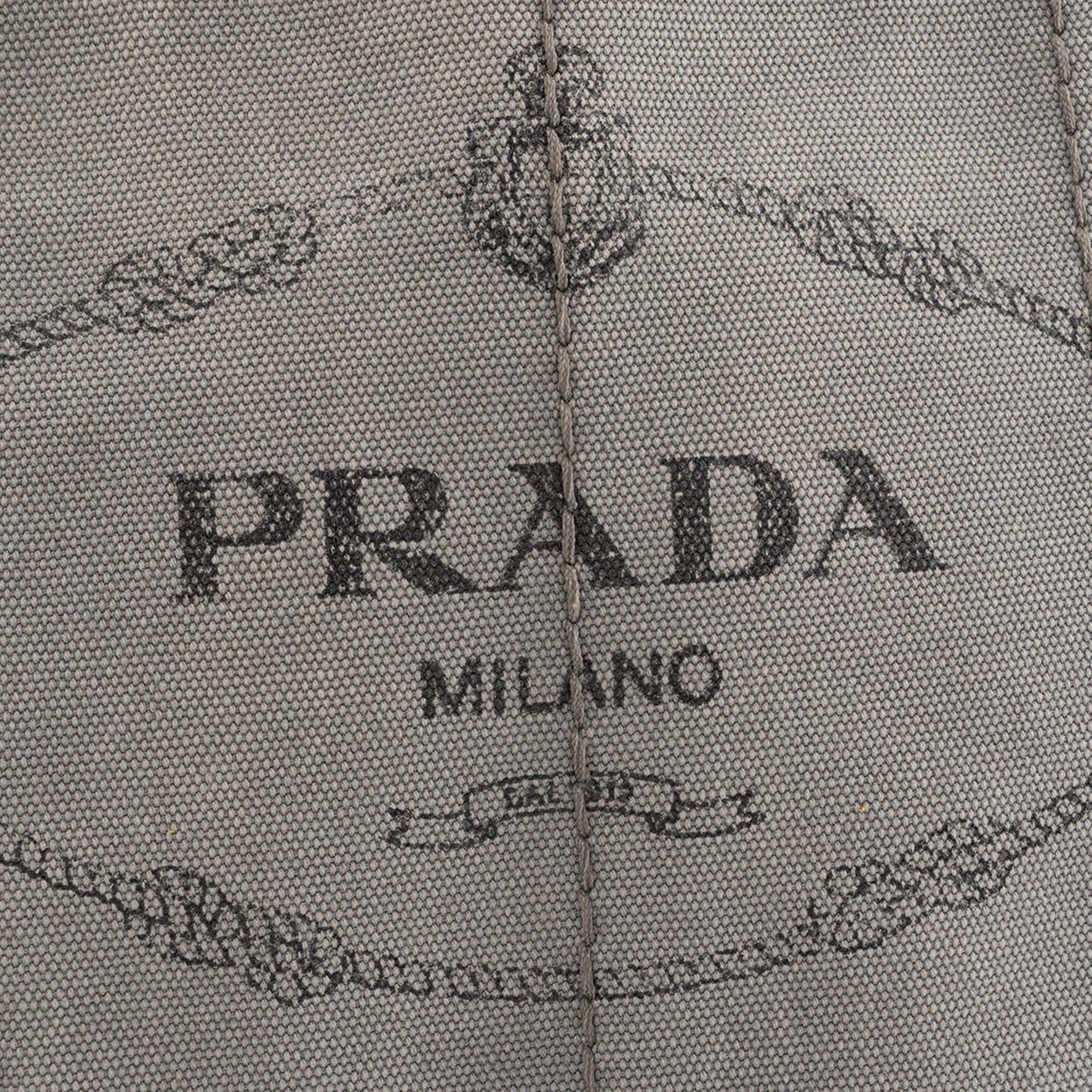 PRADA - Prada Canapa PM Tote Bag in Grey Denim