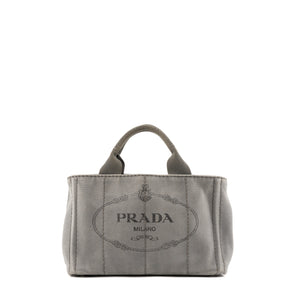 PRADA - Sac Cabas Canapa PM Prada en denim gris