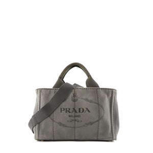 PRADA - Sac Cabas Canapa PM Prada en denim gris