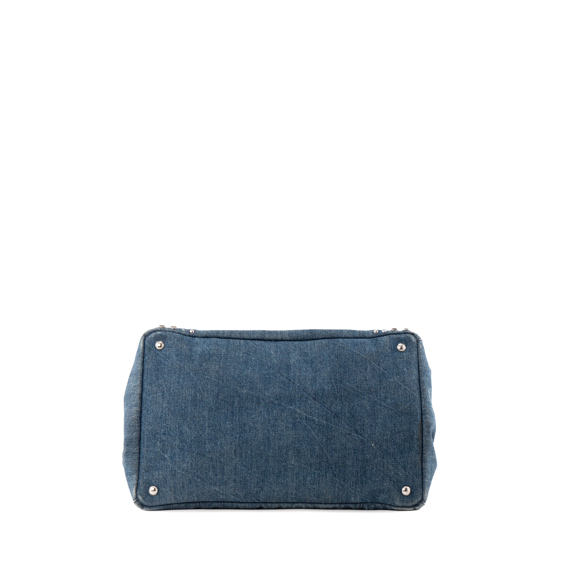 PRADA - Sac Cabas Canapa Prada en denim et strass bleu