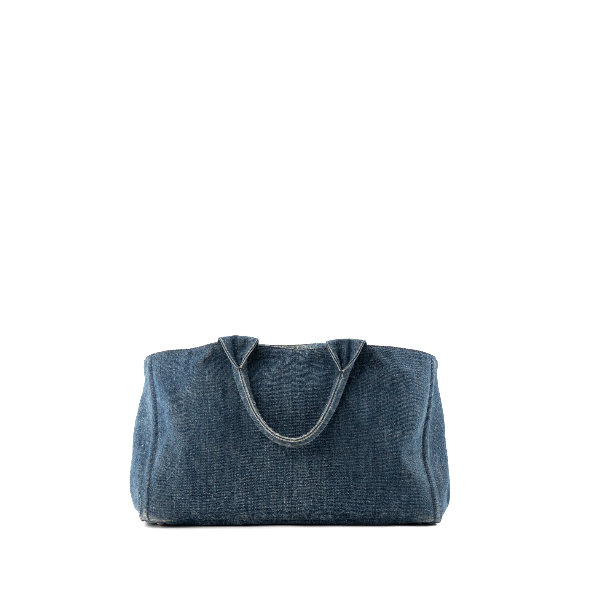 PRADA - Sac Cabas Canapa Prada en denim et strass bleu