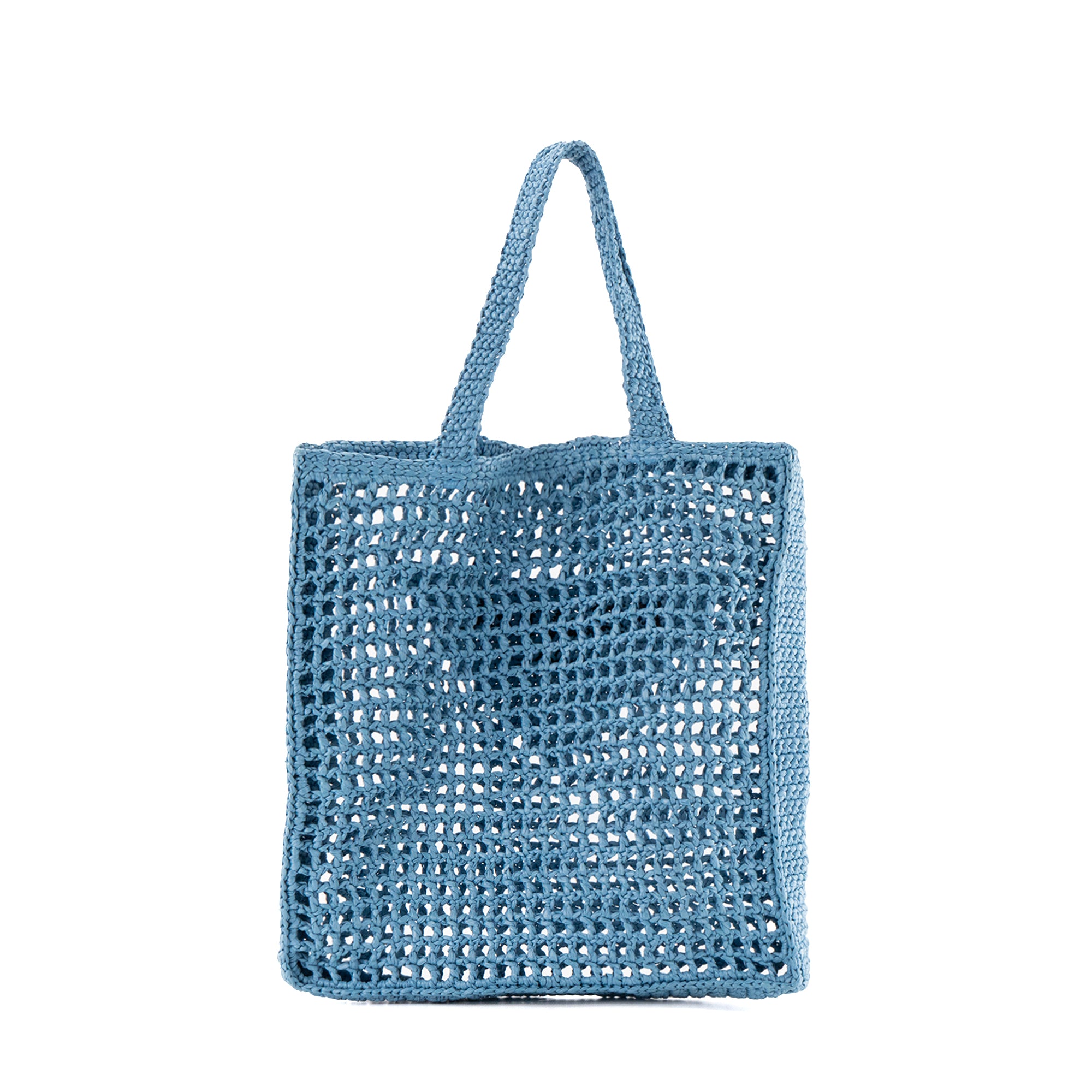 PRADA - Sac Cabas en crochet Prada en raphia bleu