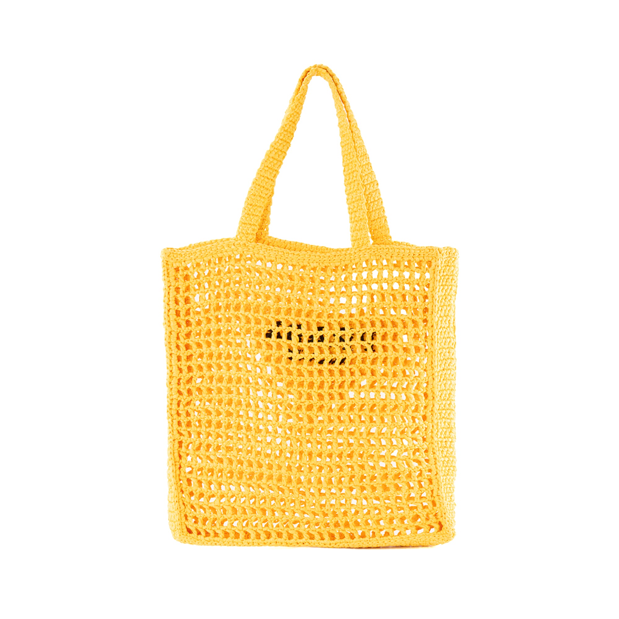 PRADA - Sac Cabas en crochet Prada en raphia jaune