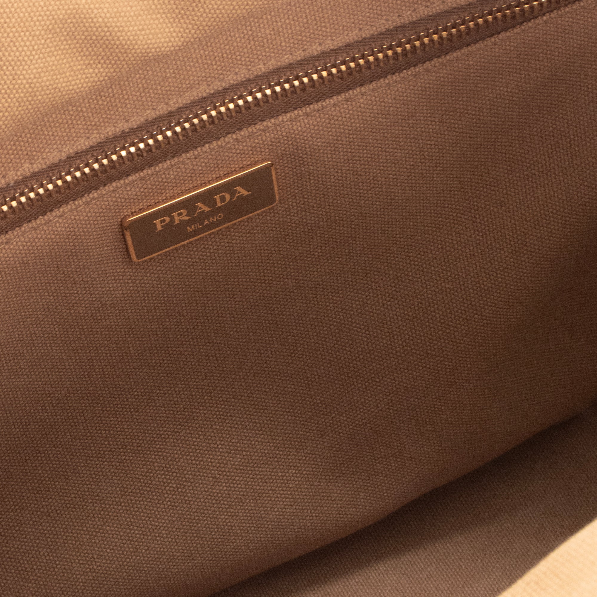 PRADA - Sac cabas Prada en osier et toile marron