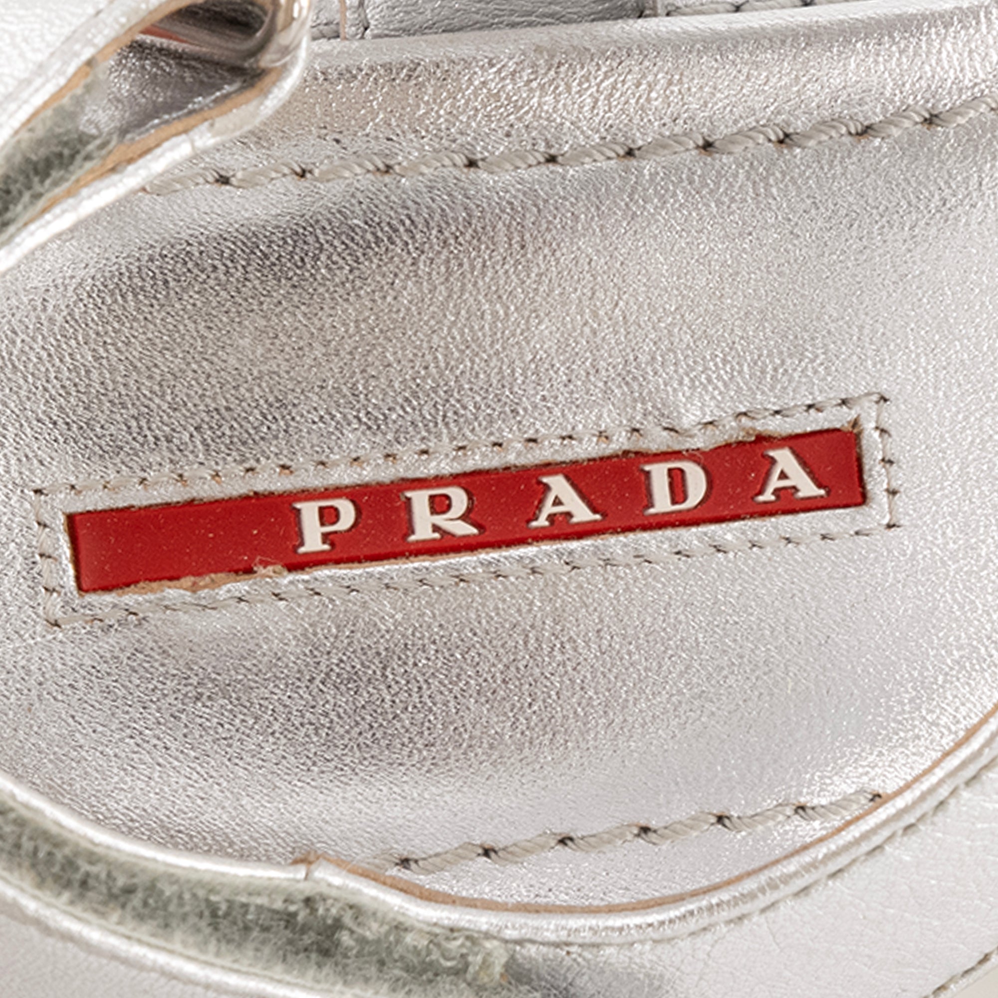 PRADA - Prada silver leather sandals (size 35)