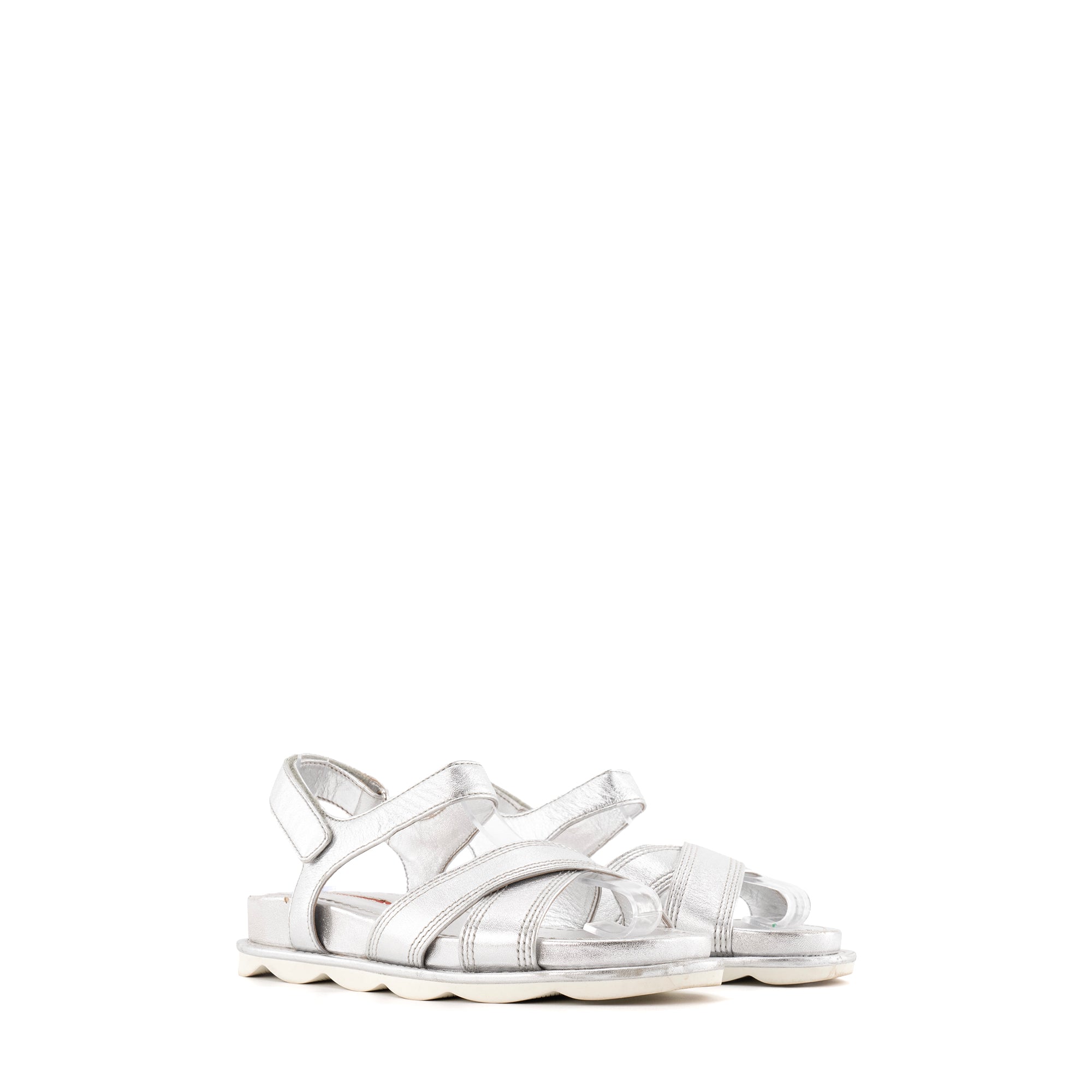 PRADA - Prada silver leather sandals (size 35)