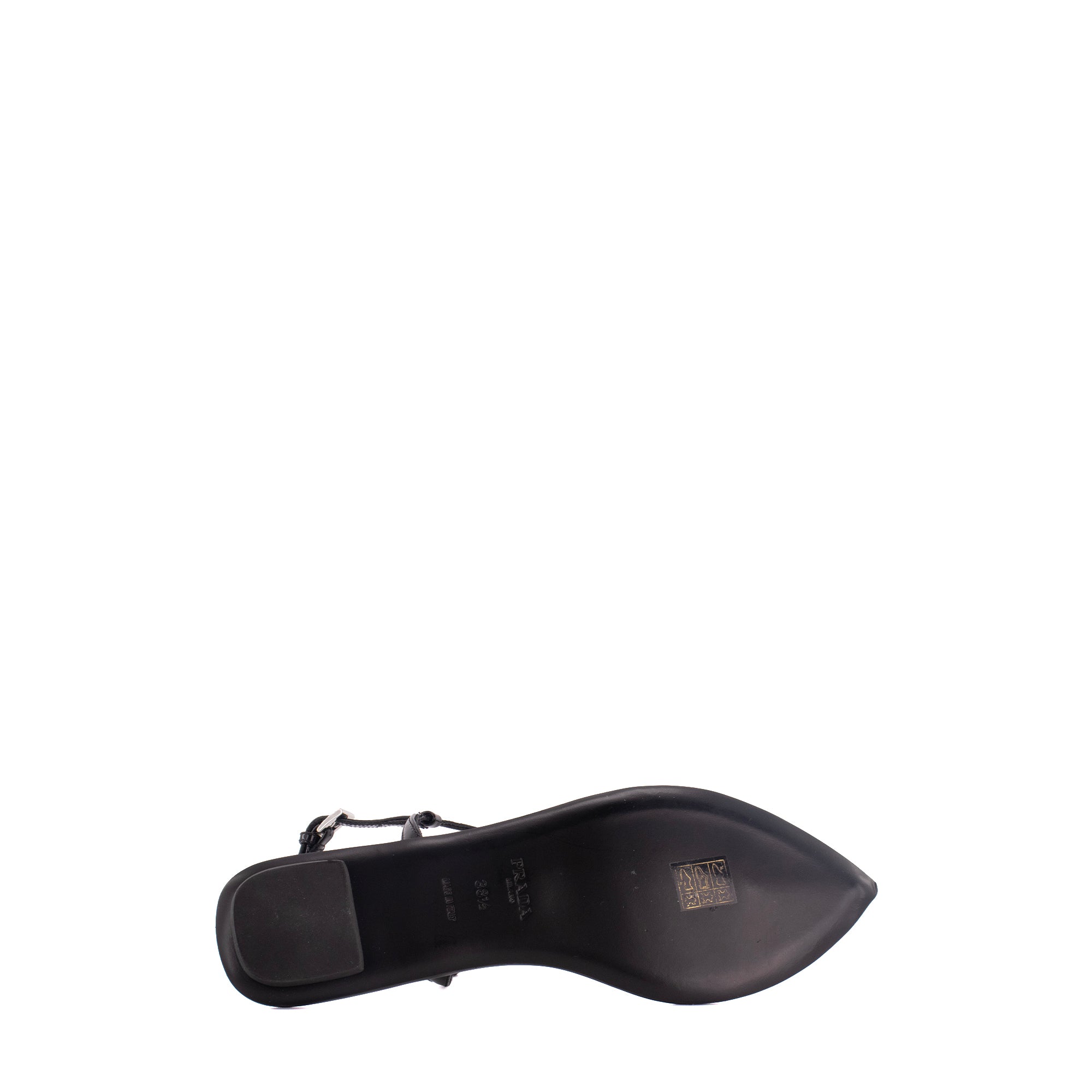 PRADA - Sandales Prada en cuir verni noir (T38.5)