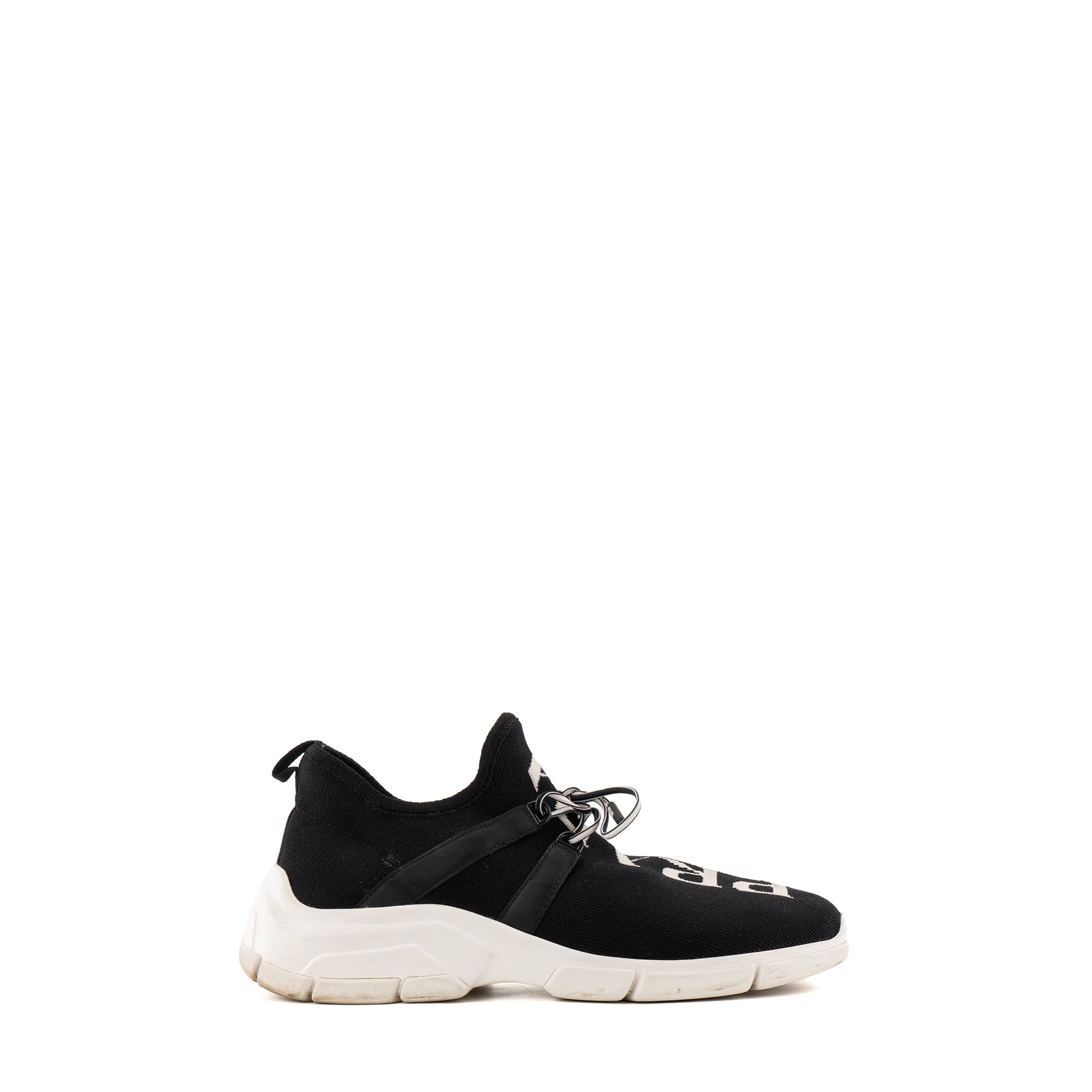 PRADA - Sneakers Calzature Prada en toile noire et blanche (T38)