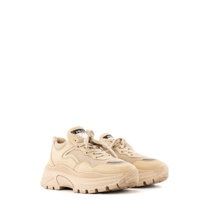 PRADA - Sneakers Centaurus Prada en cuir et toile beige (T39.5)
