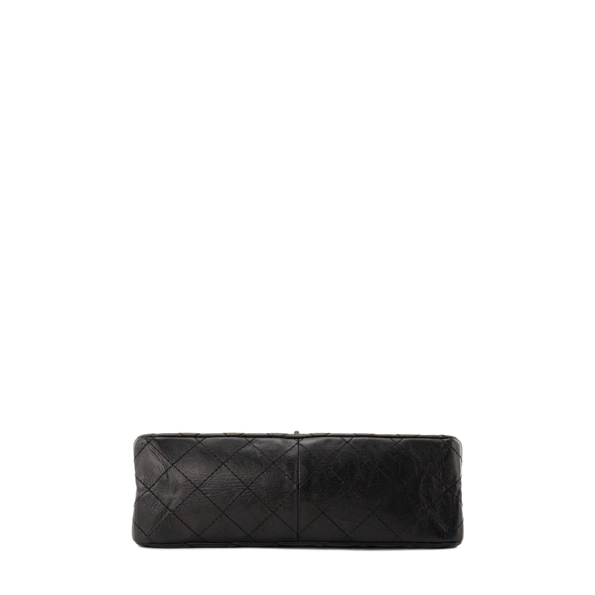 CHANEL - Sac à bandoulière 2.55 Chanel en cuir froissé noir